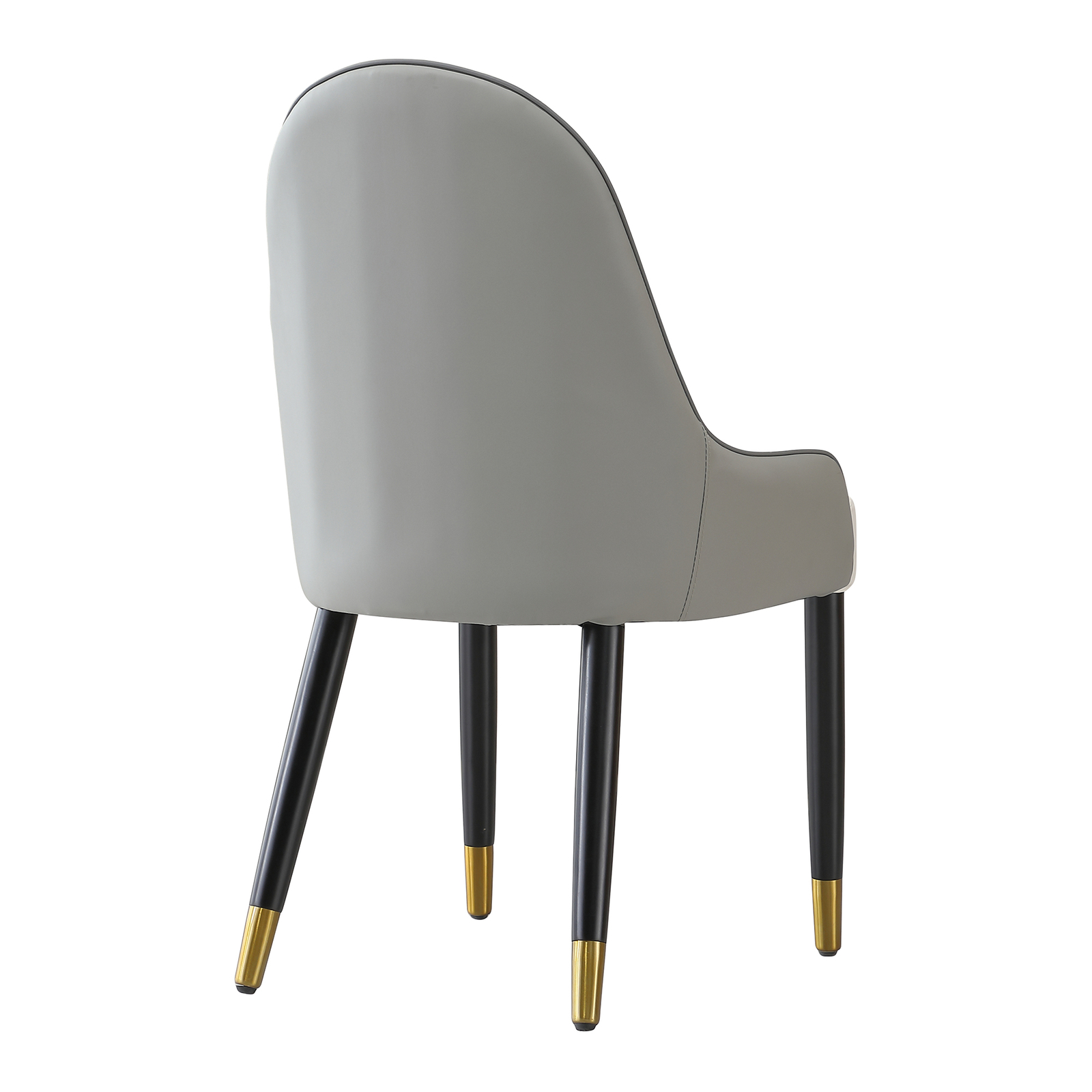 2pcs Upholstered Accent PU Leather Chairs Faux Leather Dining Chair W/Metal Leg