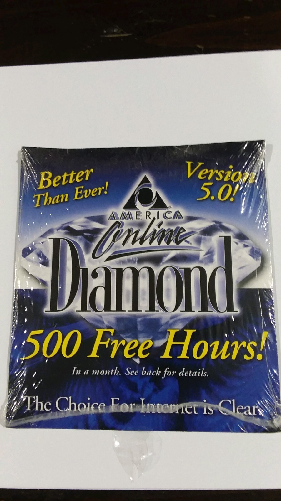 Vintage Rare 1999 AOL V5.0 America Online “Diamond” CD-ROM, New Factory-Sealed
