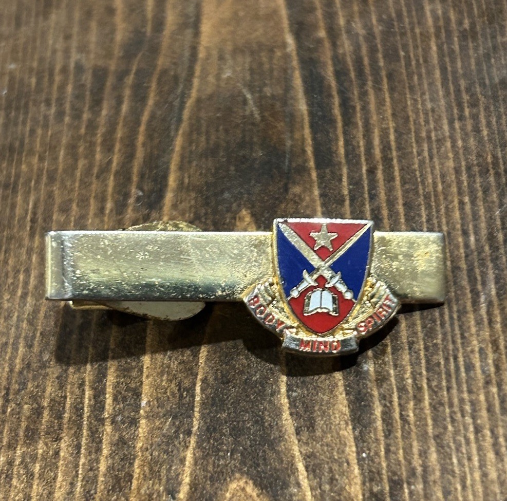 US Army Fork Union Military Academy Gold Tone Tie Bar