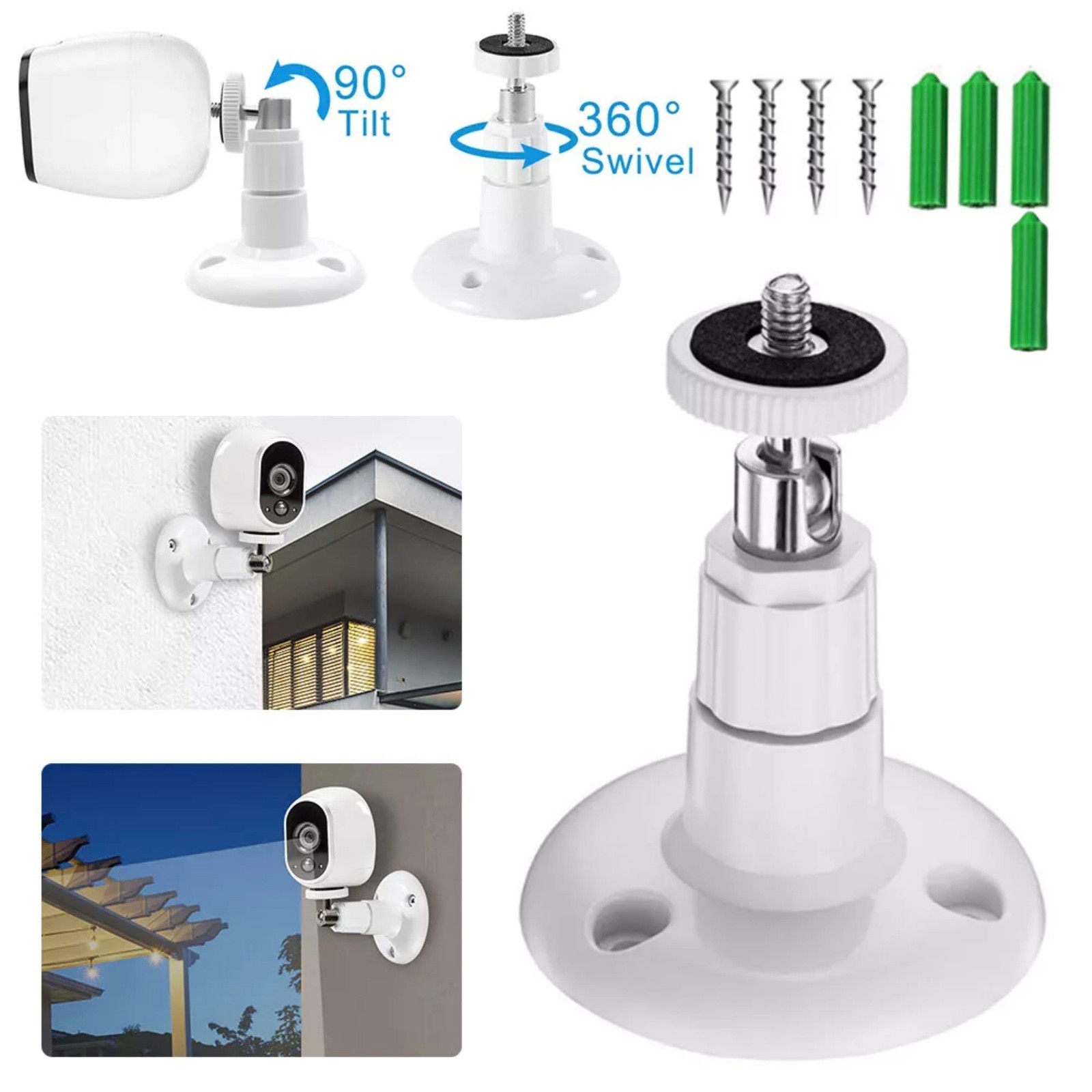 For Arlo Security Camera Wall Bracket 4 Set Adjustable Mount for Pro Series ABS