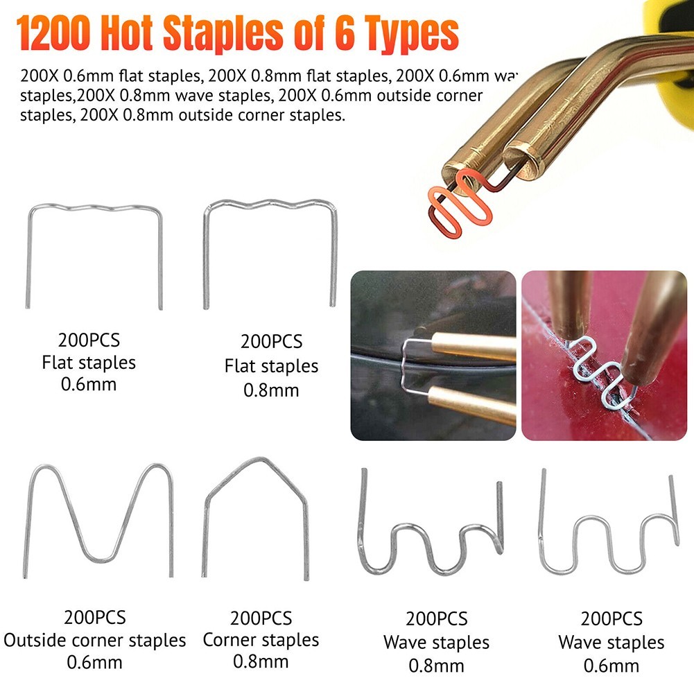 Lightweight and compact welding kit 1200 Hot Staples for Plastic Welding