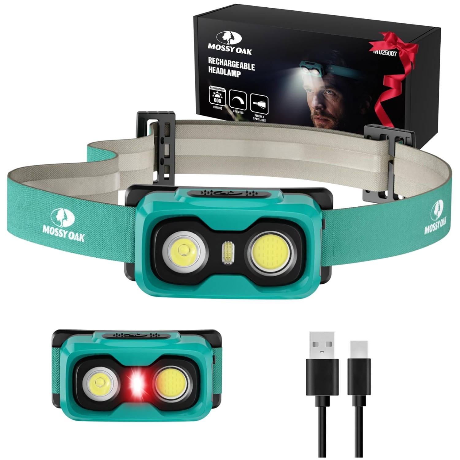 Lightweight 600 Lumens LED Headlamp with Adjustable Modes for Camping & Hiking