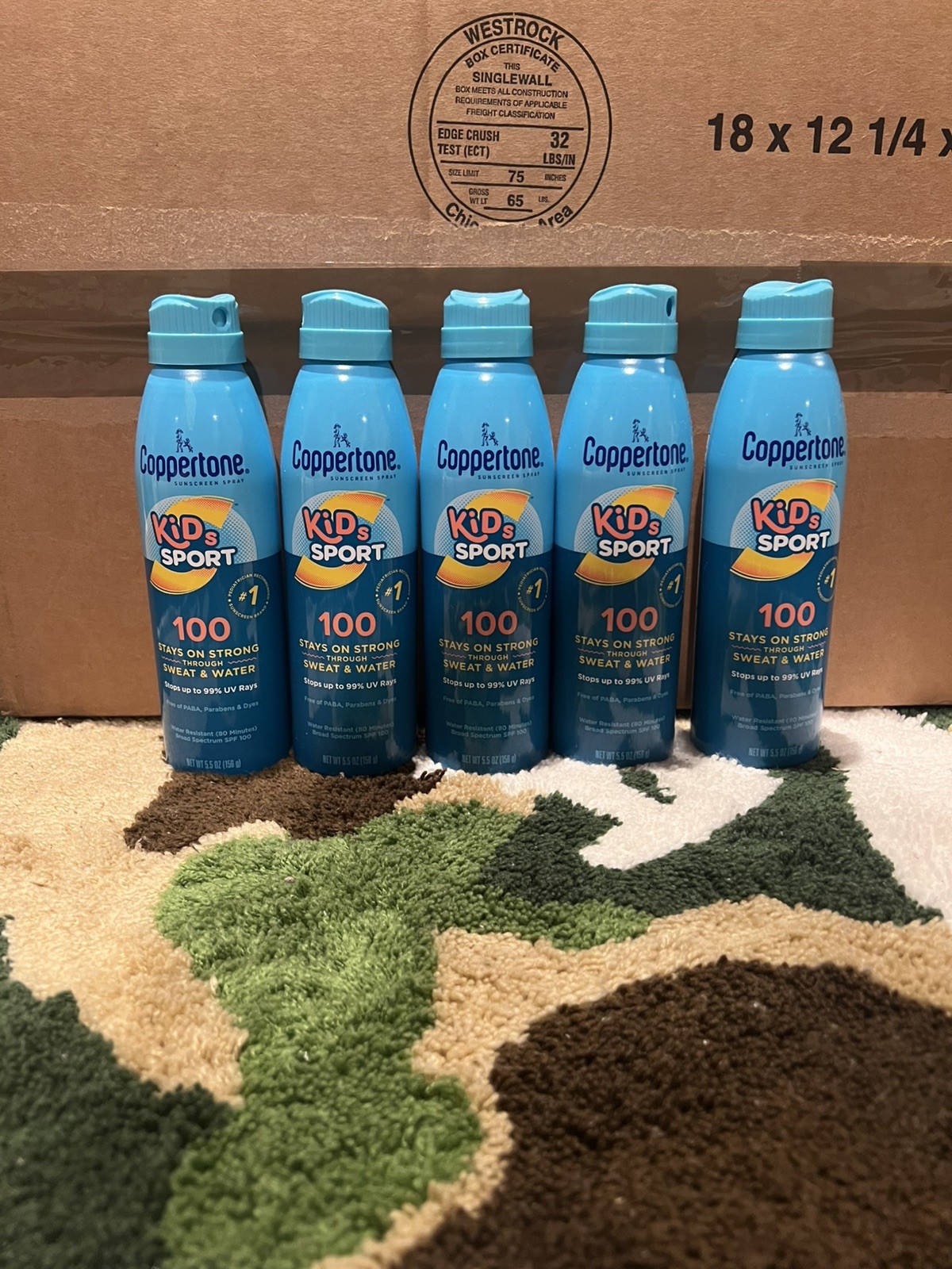 Coppertone Kids Sport SPF 100 Sunscreen Spray 5.5oz – 5 Pack – BRAND NEW ☀️ 🏝️