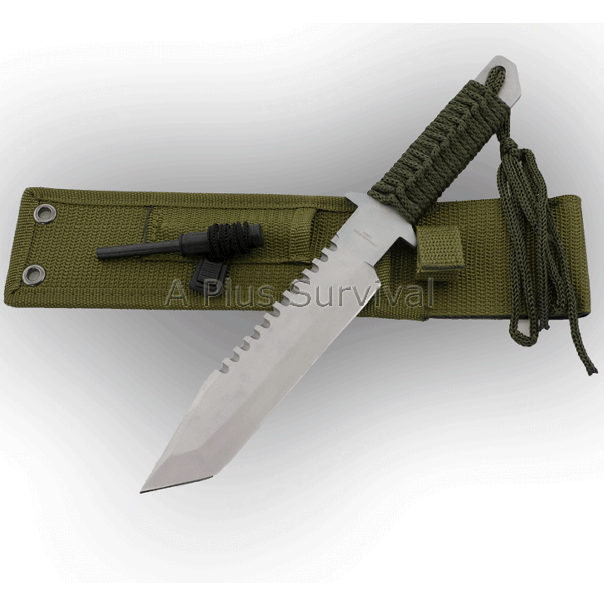 Full Tang 11.25" Hunting Knife 440 Steel & Fire Striker