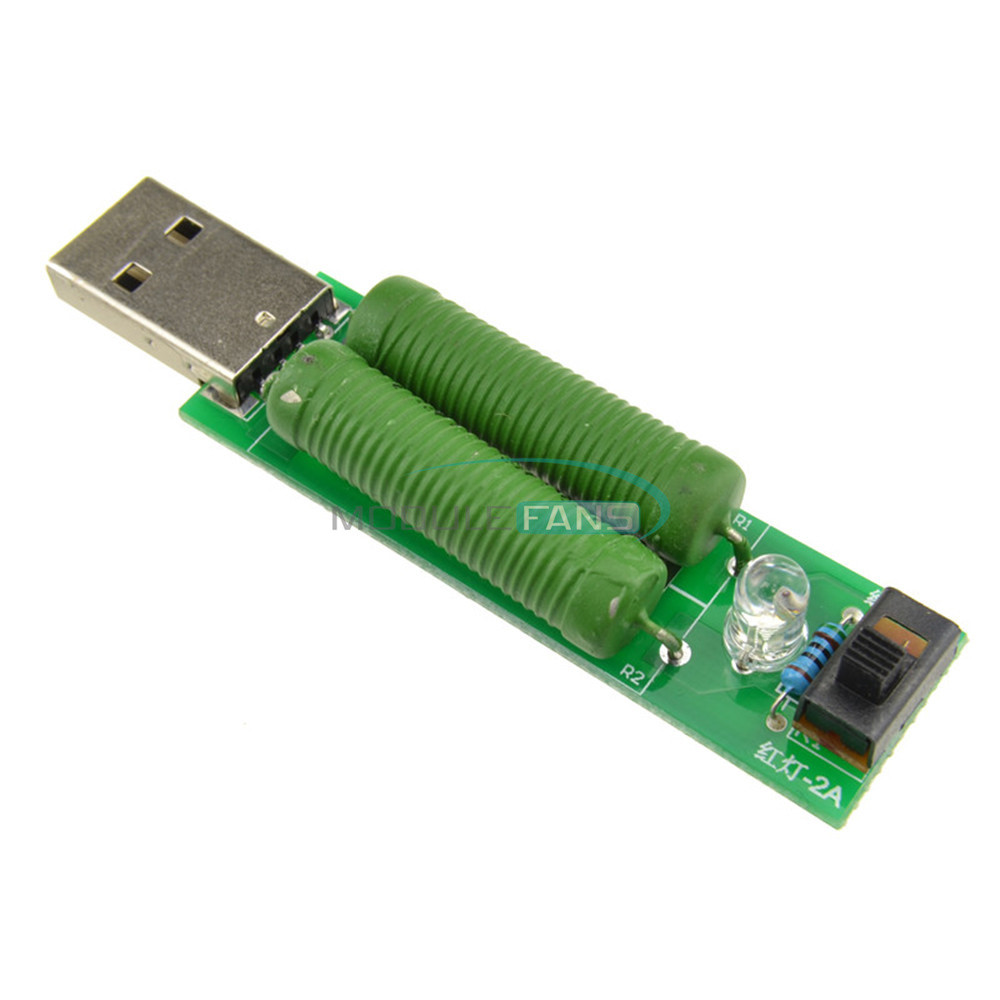 2PCS USB Load Resistor Power Resistors Mobile Power Aging Resistance Module 1A 2A