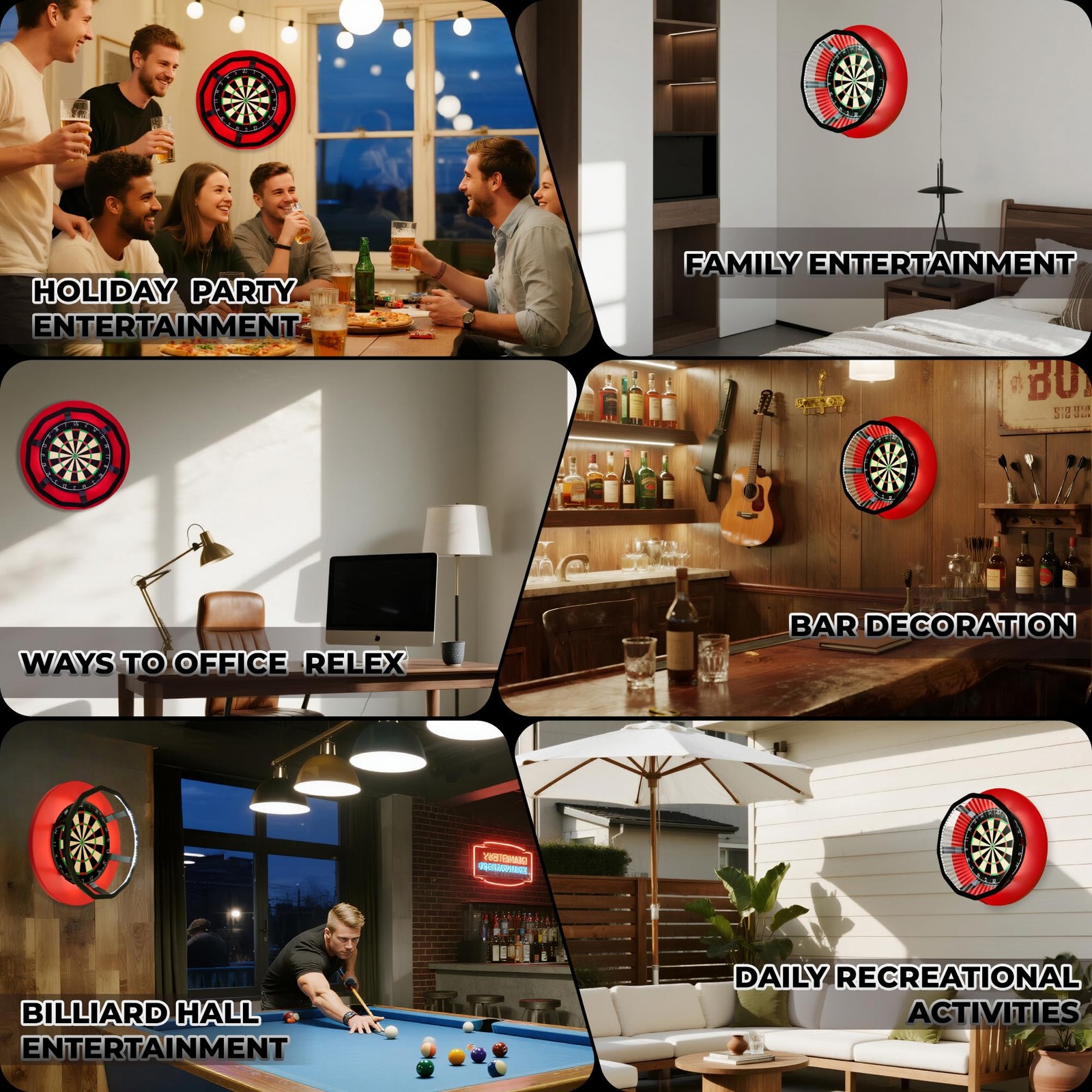 Fastoss Pro Dartboard Lighting System - LED Ring Light for 18" Dartboards