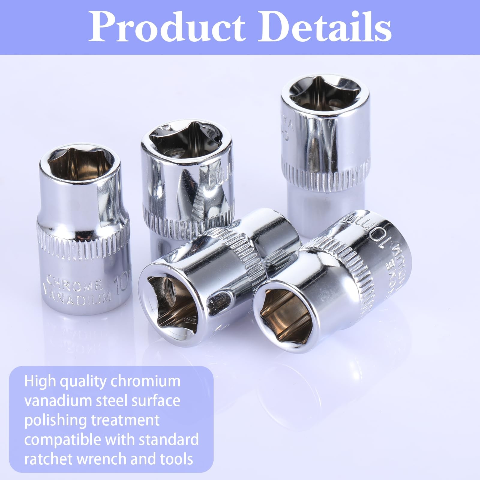 12 Pack 3/8-Inch Drive Impact Socket 10mm Socket Set Shallow Sockets Metric M...