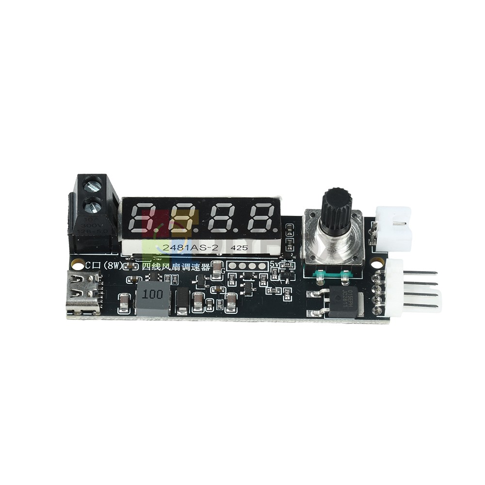 5V 12V 5A 4-Wire PWM Fan Speed Control Module Smart Temperature Control +Display