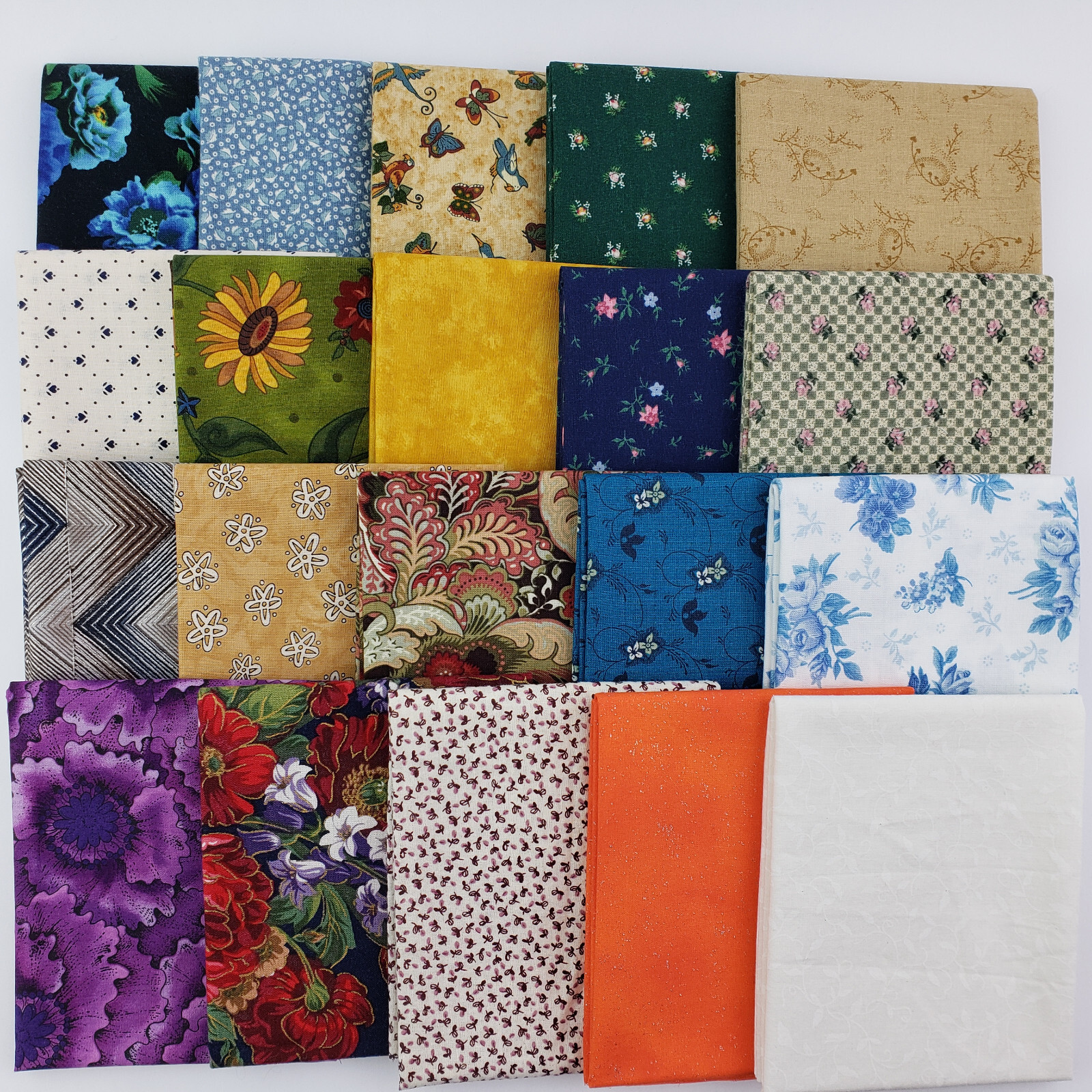 20 Fat Quarters 100% Cotton Fabric Quilting Sewing Crafts Multi Colors/Prints