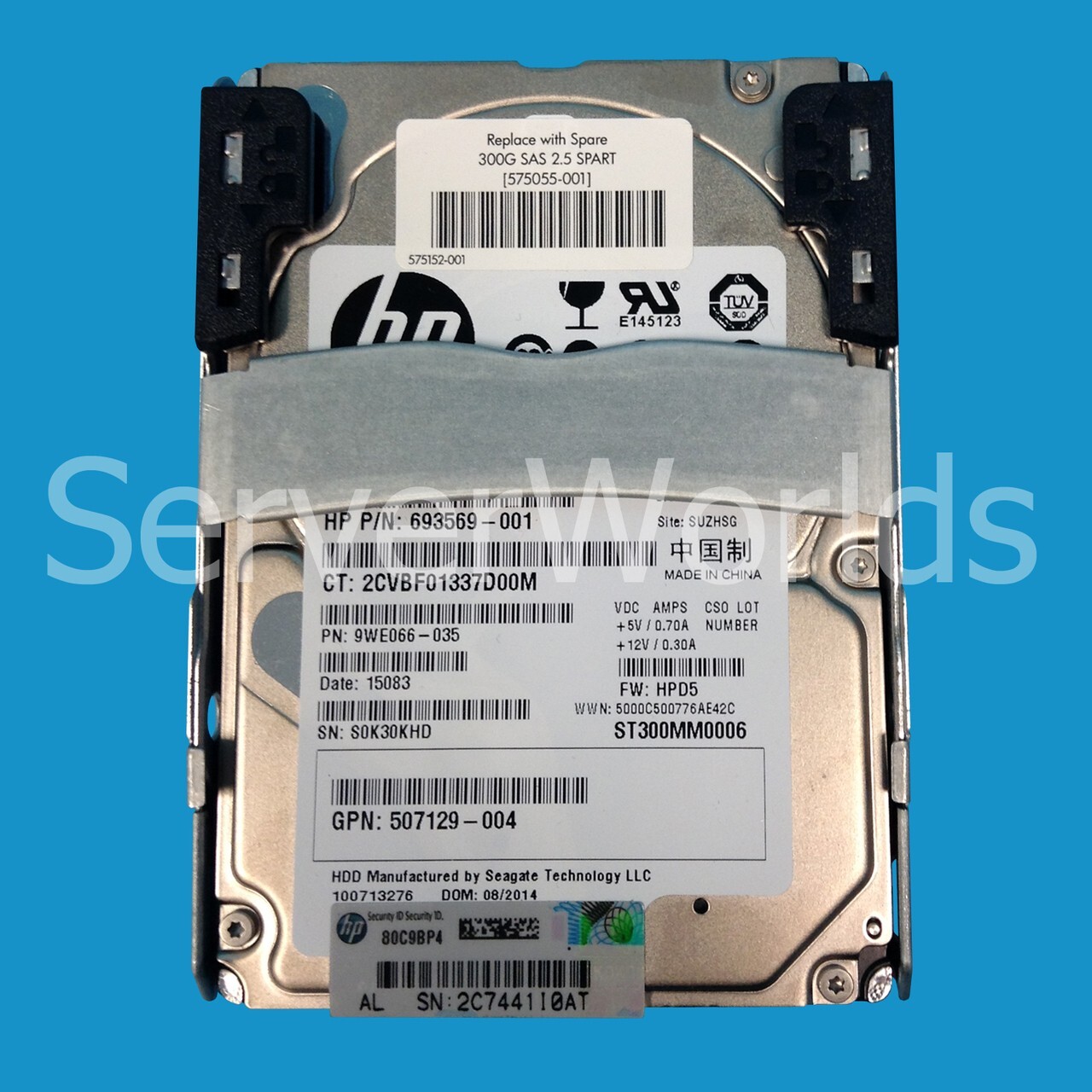 HP 575055-001 300GB SAS 10K 6GBPS 2.5" Drive w/QR Tray