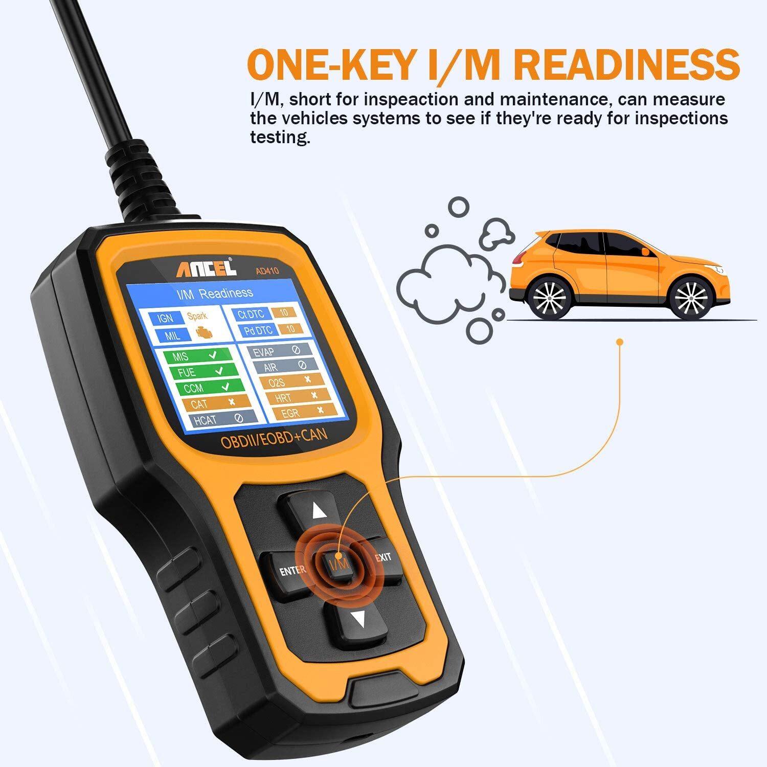 ANCEL AD410 OBD2 Code Reader Car Scanner Turn Engine Light Off Diagnostic Tool