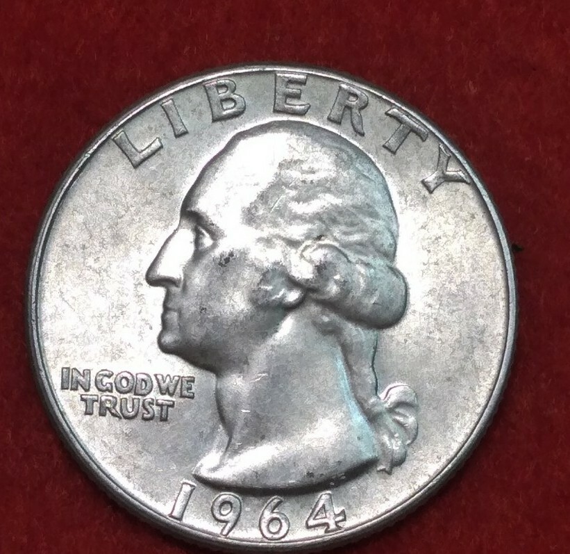 1964 P Philadelphia Mint Double Die Reverse Silver Washington Quarter #37