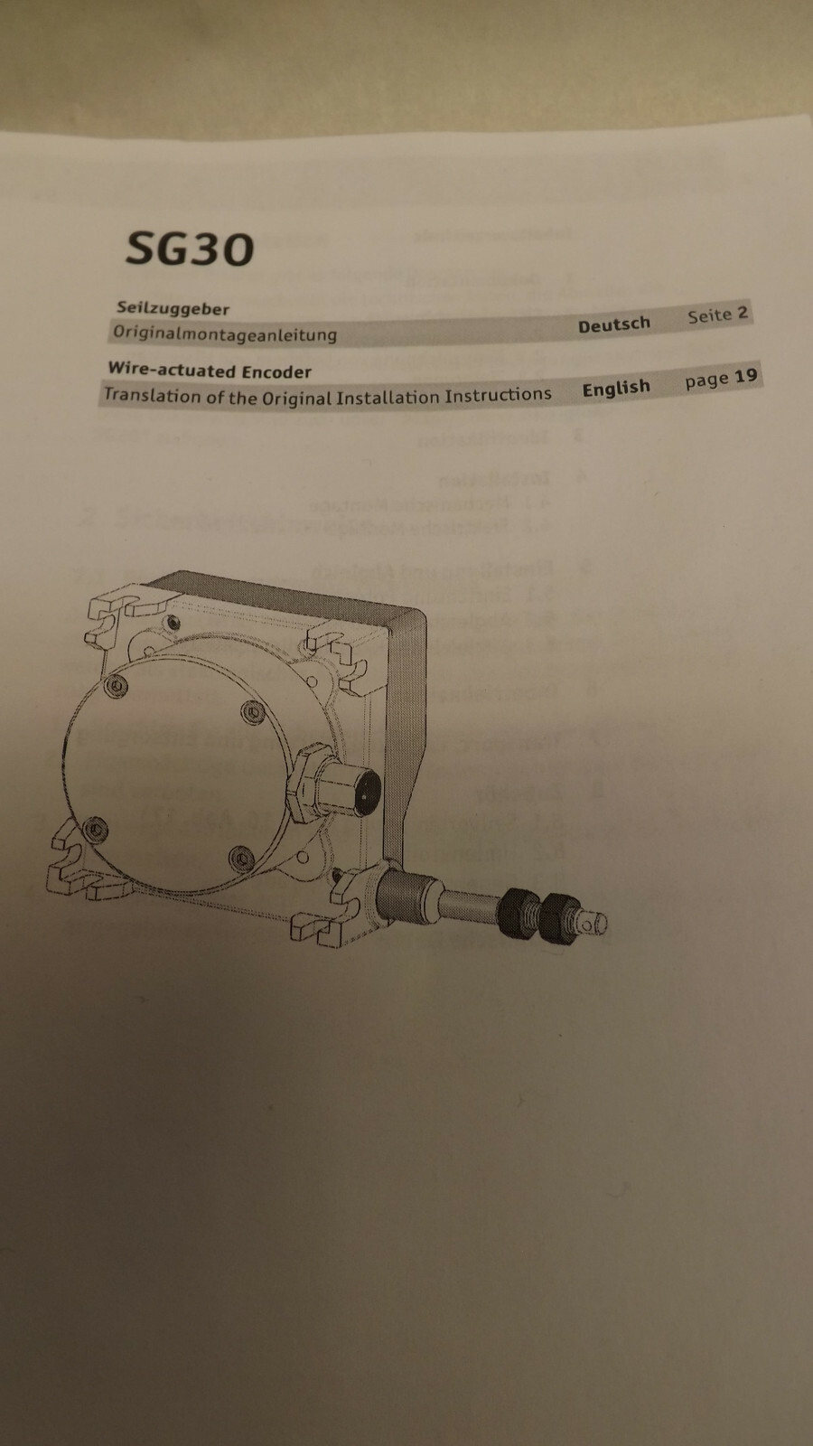 SIKO Wire-actuated encoder SG31 3000 mm & Absolute encoder WV36M/CAN
