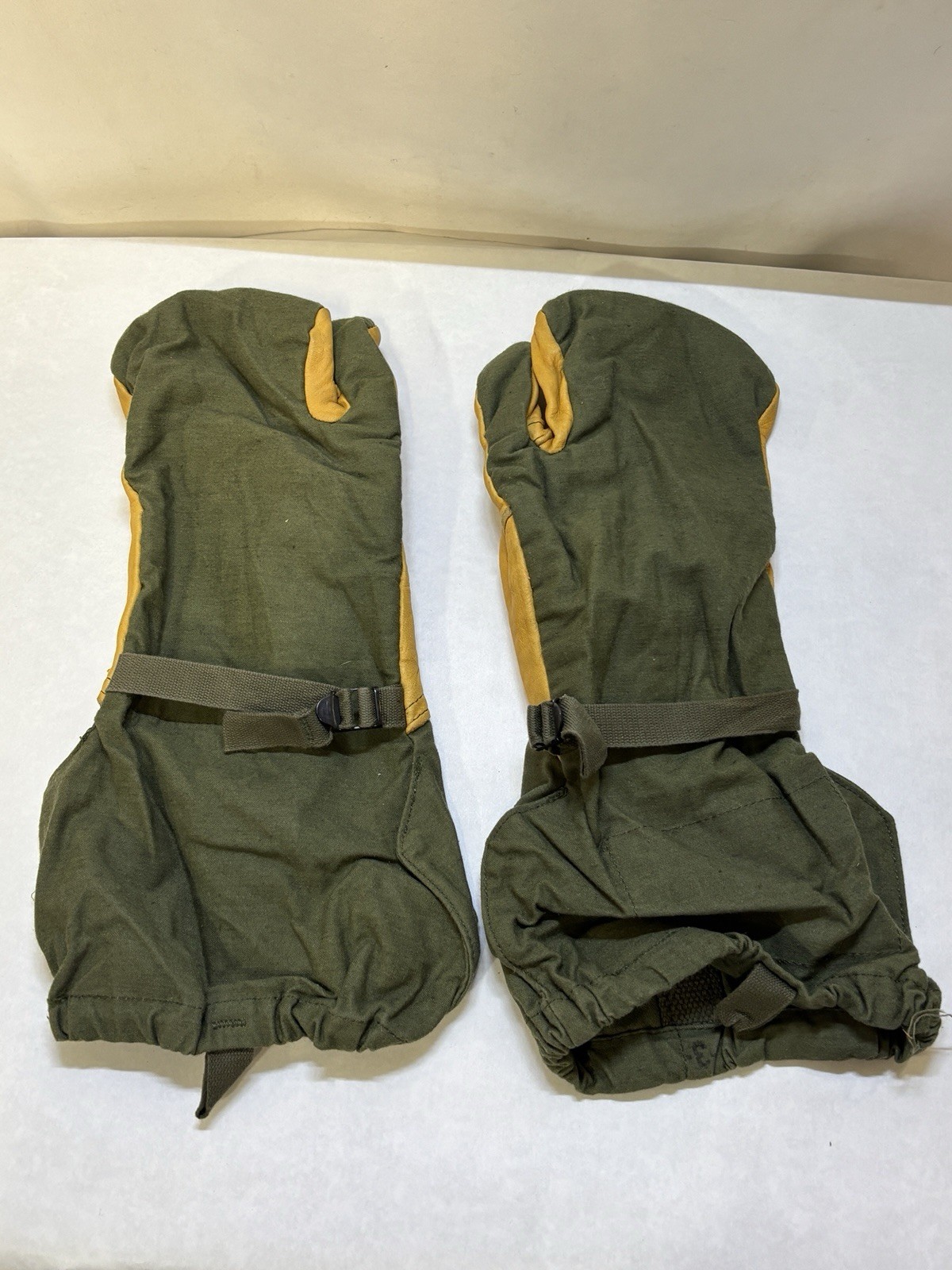 US Military M-1965 Mitten Shells Cold Weather Trigger Finger Leather Large