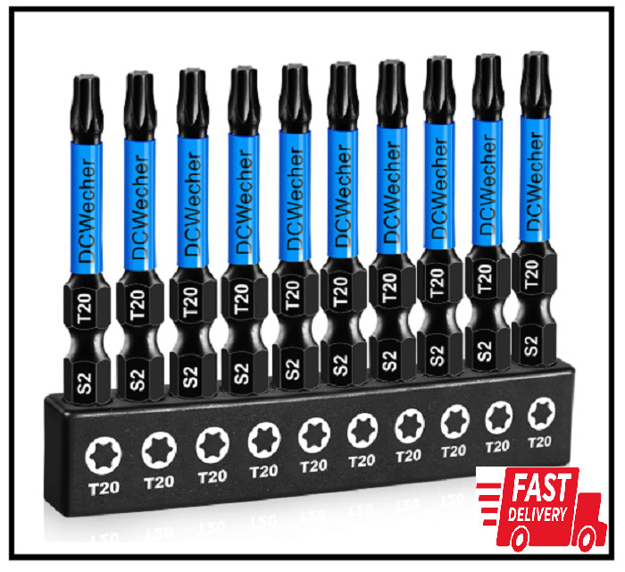 10-Pack T20 Torx Bit 2 Inch, Professional-Grade T 20 Torx Screwdriver Bits for I