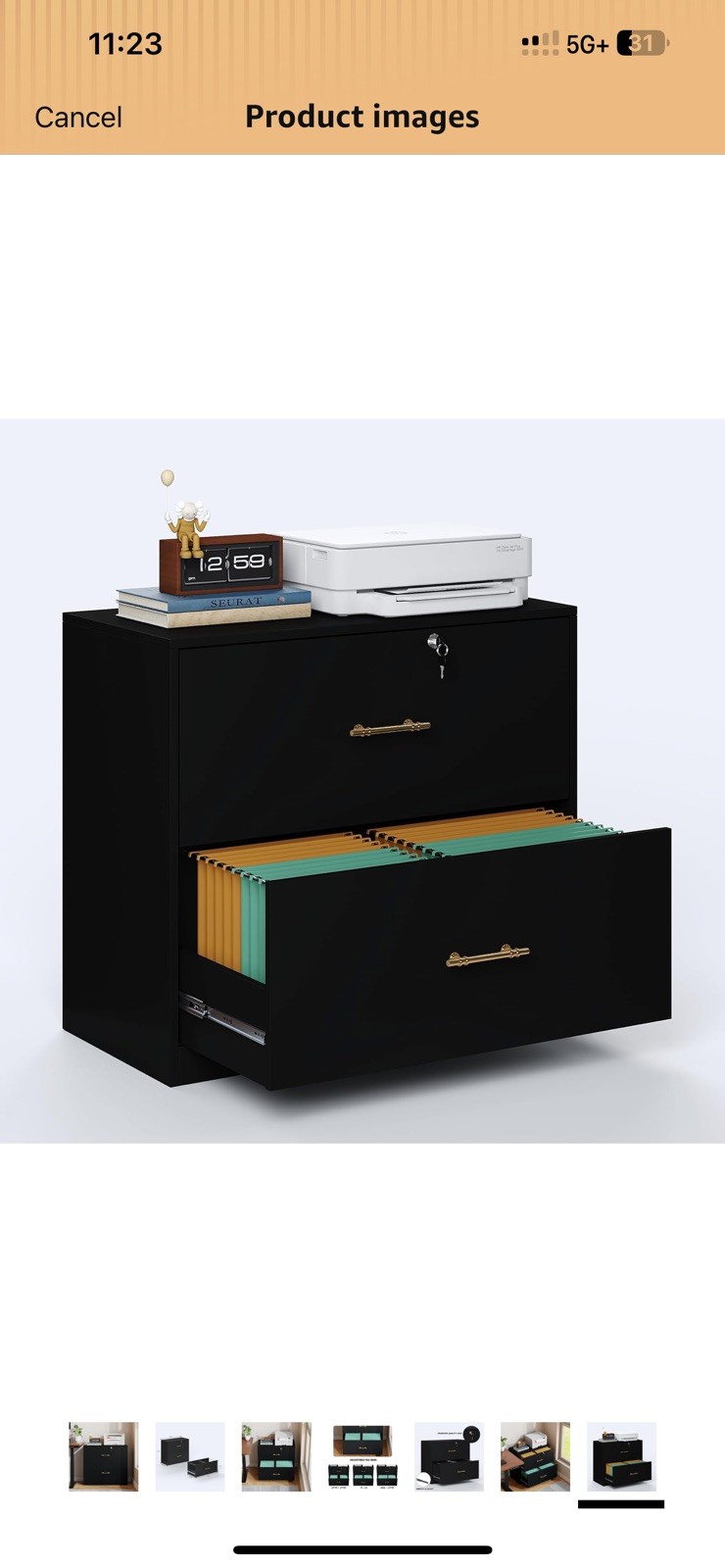 2 Drawer Lateral File Cabinet W/ Lock Suitable Letter/A4/F4/Legal Size Hanging