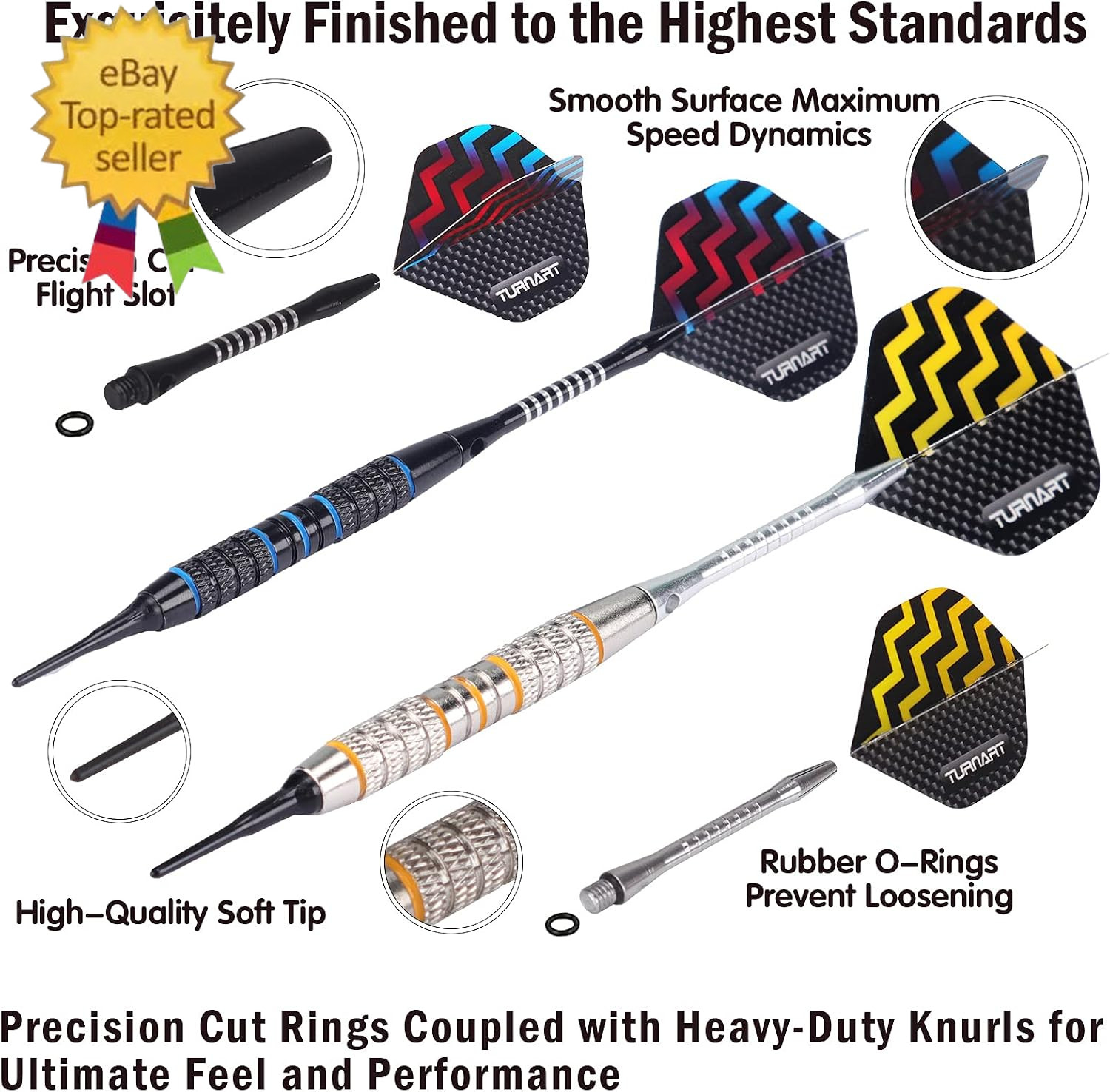 Darts Plastic Tip - Professional Soft Tip Darts Set for Electronic Dartboard 12
