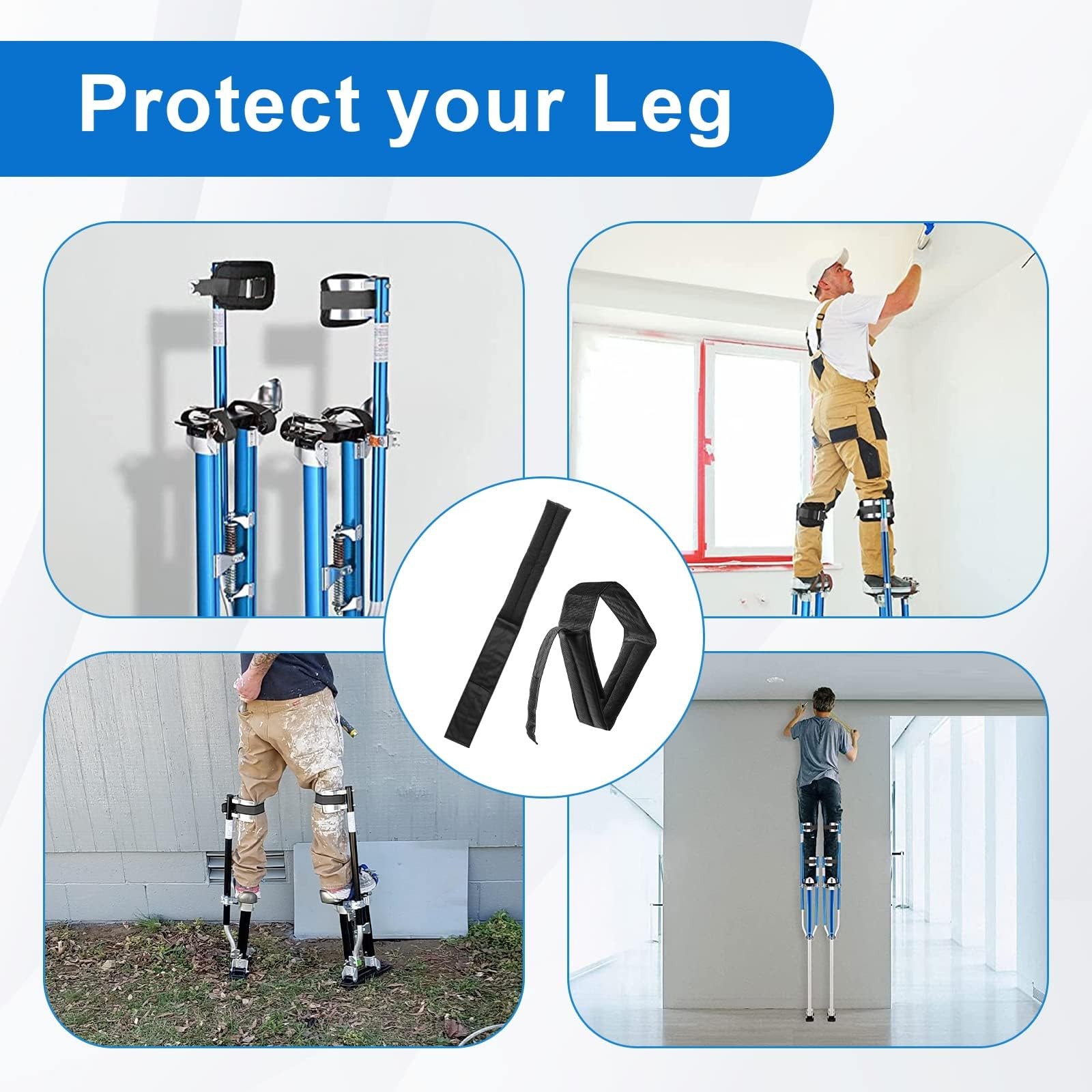 Drywall Stilt Straps for Pressure Relief and Leg Support (2pcs)