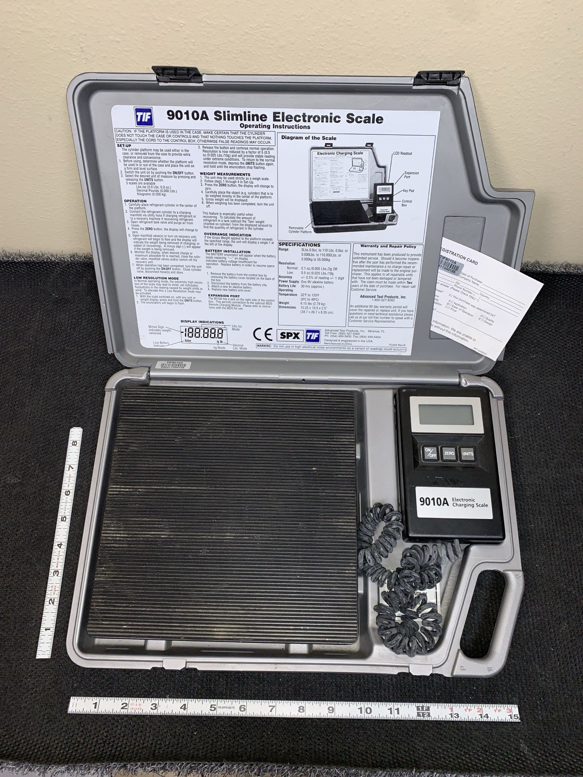 TIF 9010A Slimline Electronic Refrigerant Charging Scale very good