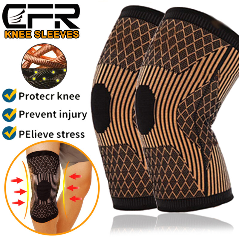 Copper Knee Support Brace Compression Sleeve Sport Socks Pain Relief Arthritis