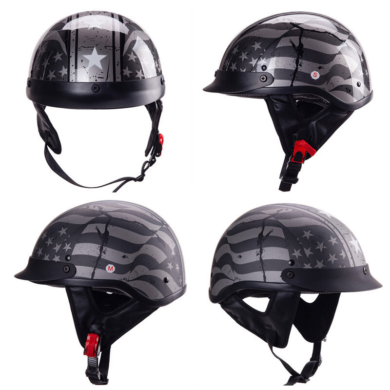 DOT Motorcycle Half Open Face Helmet Scooter Helmet Chopper Helmet Moped Helmet