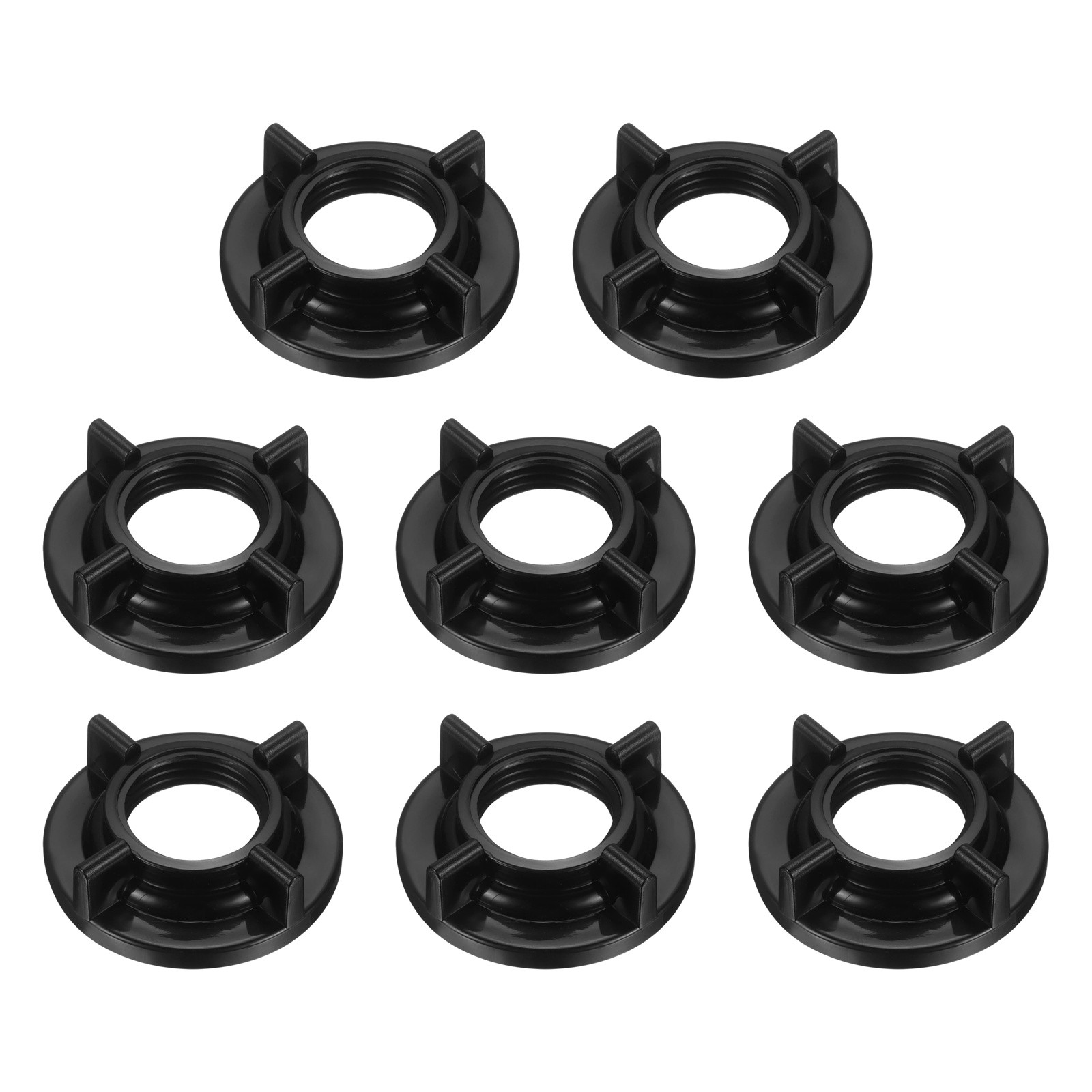 8 Pcs Faucet Mounting Nut, G1/2 ABS Plastic Lock Nut for Basin Faucet, Black
