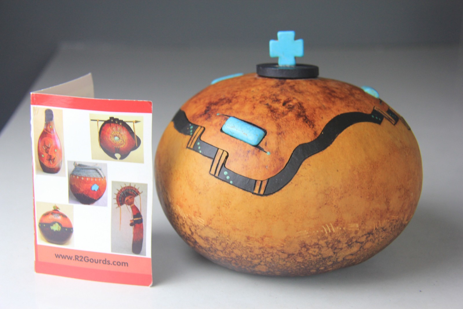 Beautiful Gourd Container Artist Signed By Artist Shelley Rogers Fletcher