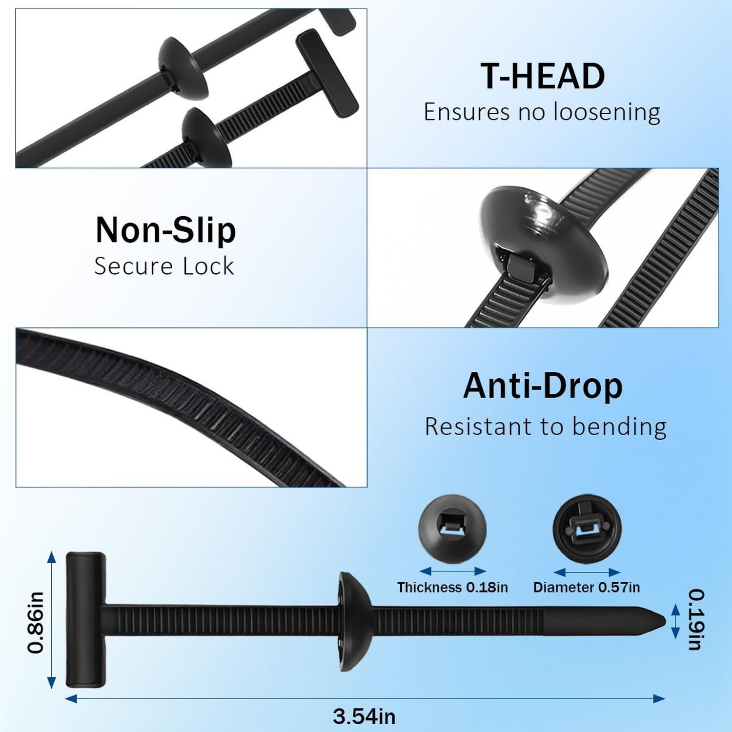 100pcs Upgrade Nylon Universal Cable Tie Buckle Ziplock Pro - New Multifuncti...