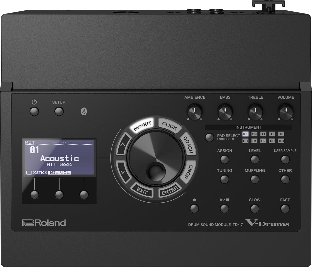 Roland TD-17 V-Drum Module w/Mount, Wiring Harness, & Power - E4N7393 - New!