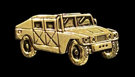 Military Humvee Army Marines Hummer 1-1/8” Gold Tone Pin FREE SHIPPING (P26-2)