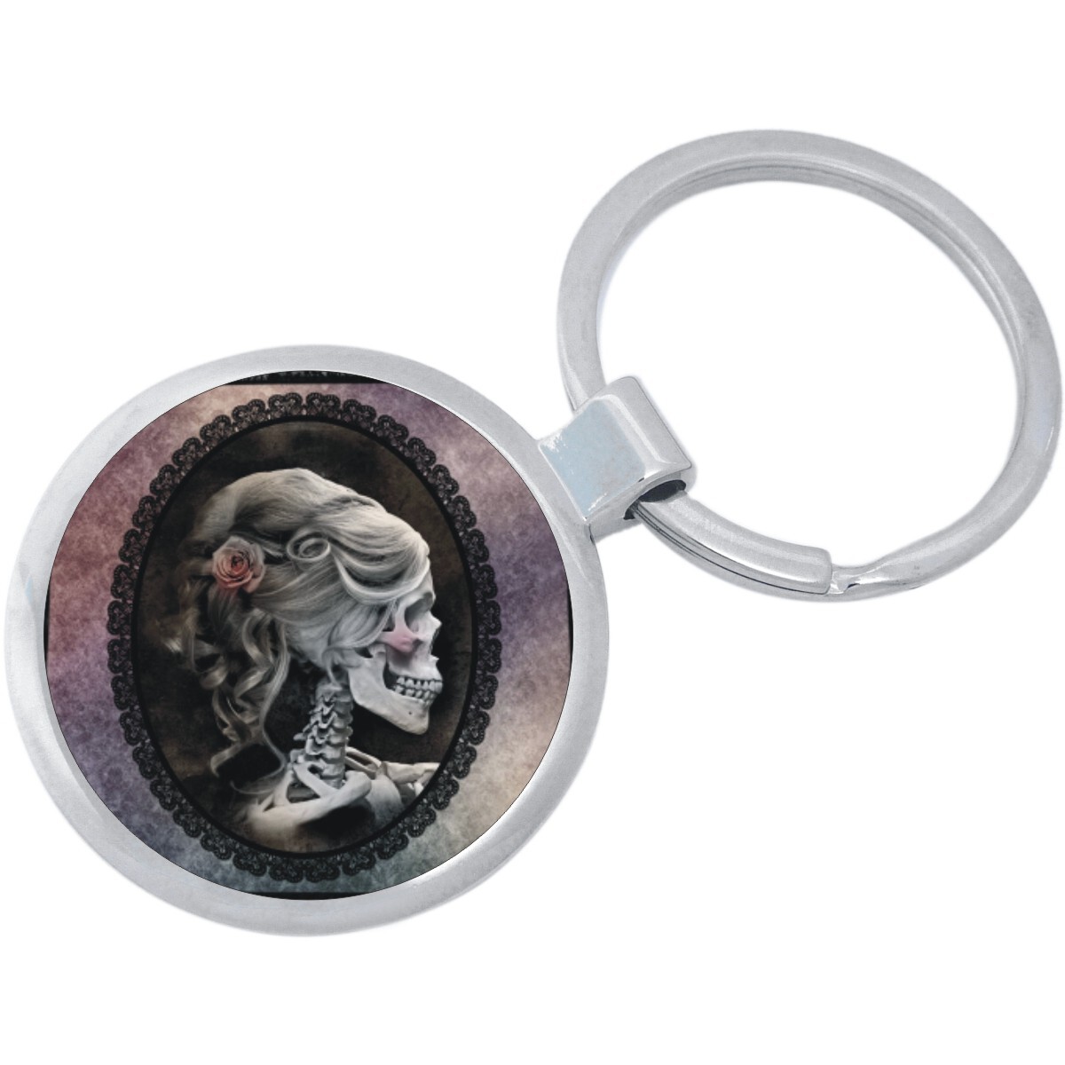 Skull Cameo Keychain - Includes 1.25 Inch Loop for Keys or Backpack