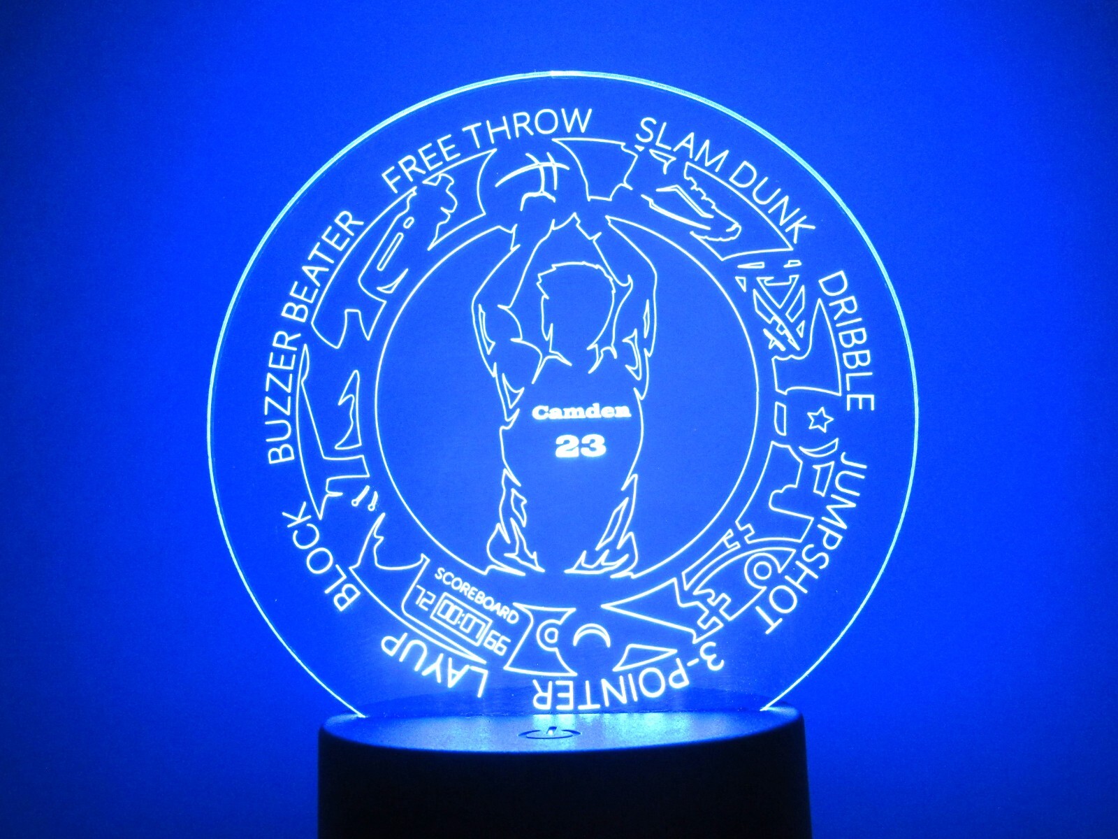 Personalized Basketball Night Light, Son Birthday Gift, Teen Desk Sports Bedroom