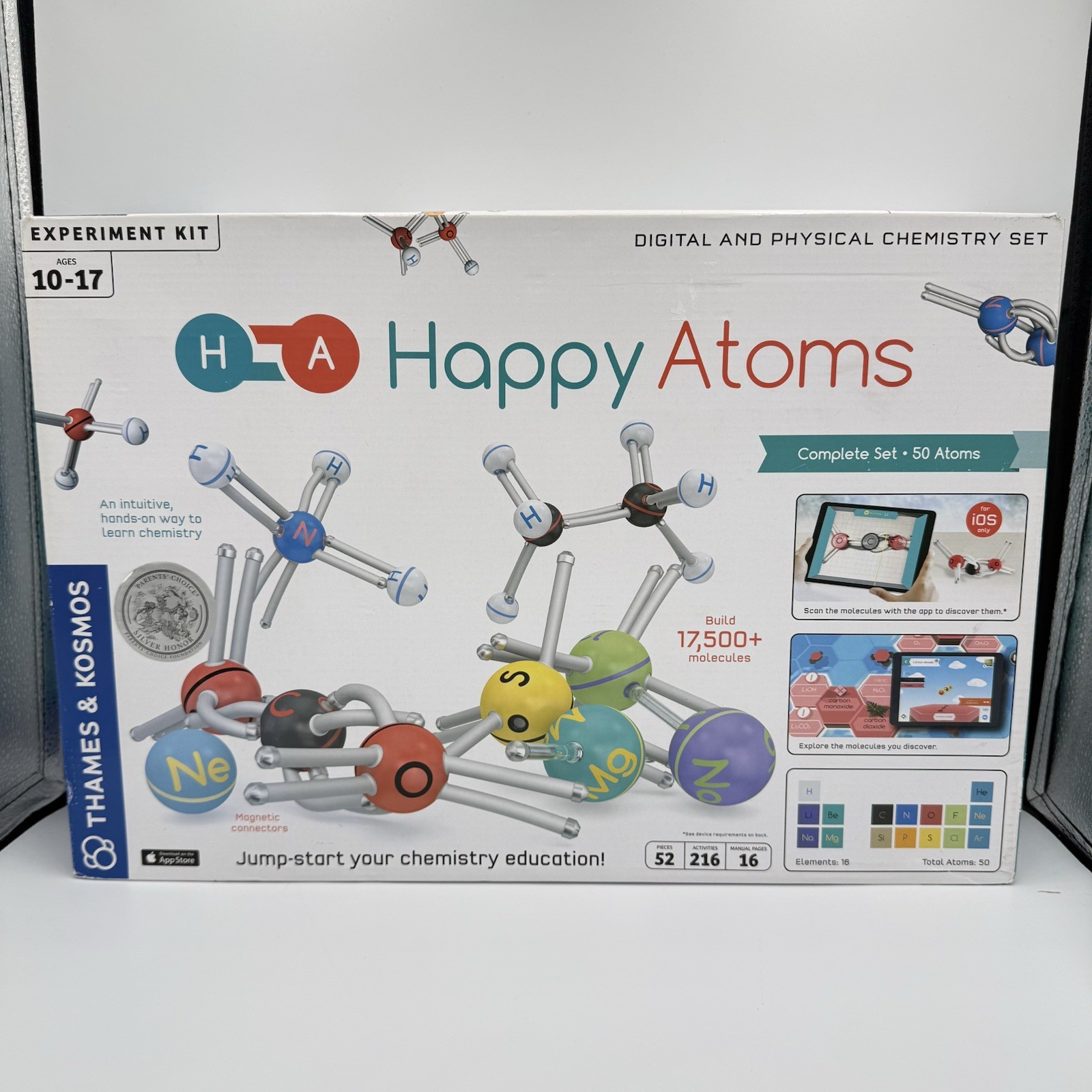Thames & Kosmos LARGE Happy Atoms Experiment Set 50 Magnetic Atoms COMPLETE! EUC