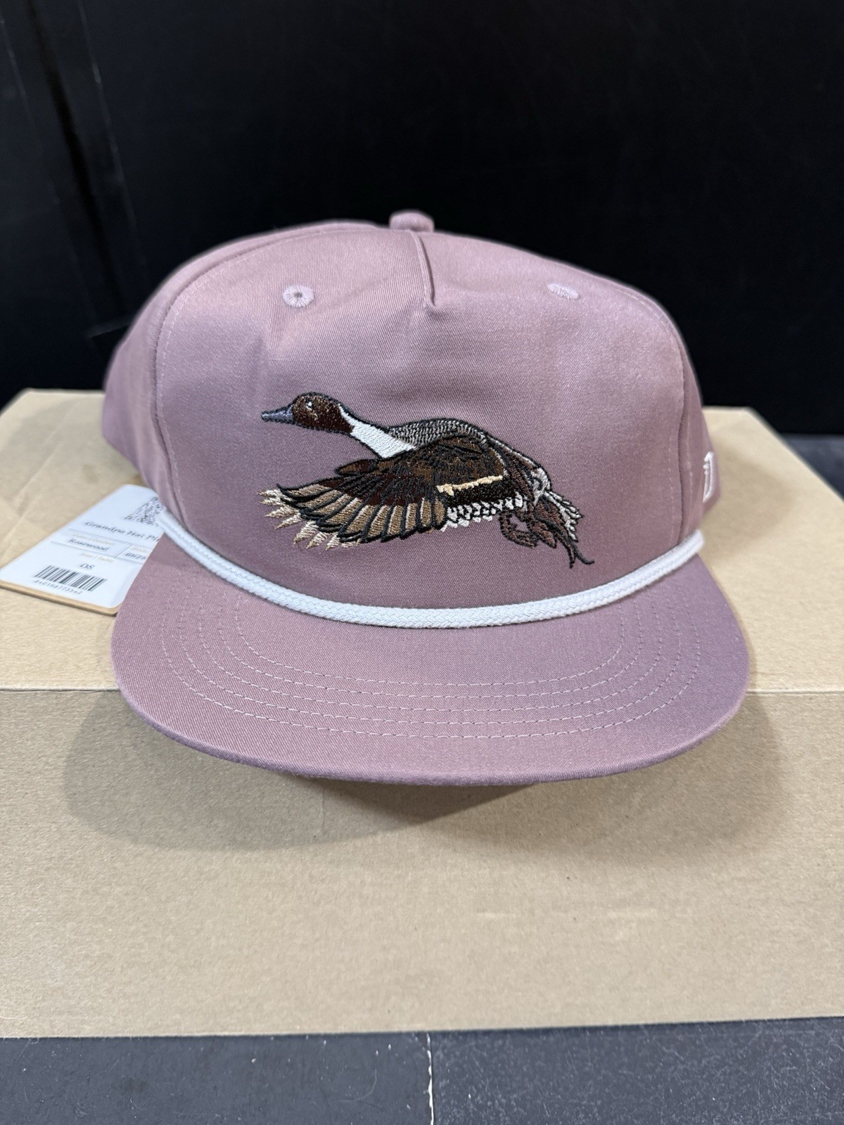 Duck Camp Sport Duck Embroidered Baseball Cap Structured Mauve/White Snapback