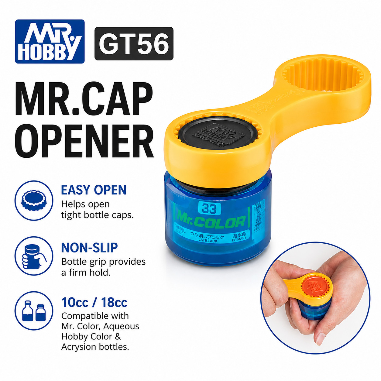 Gunze GSI Creos Mr.Hobby G-Tool GT56 Cap Opener for Paint Bottles