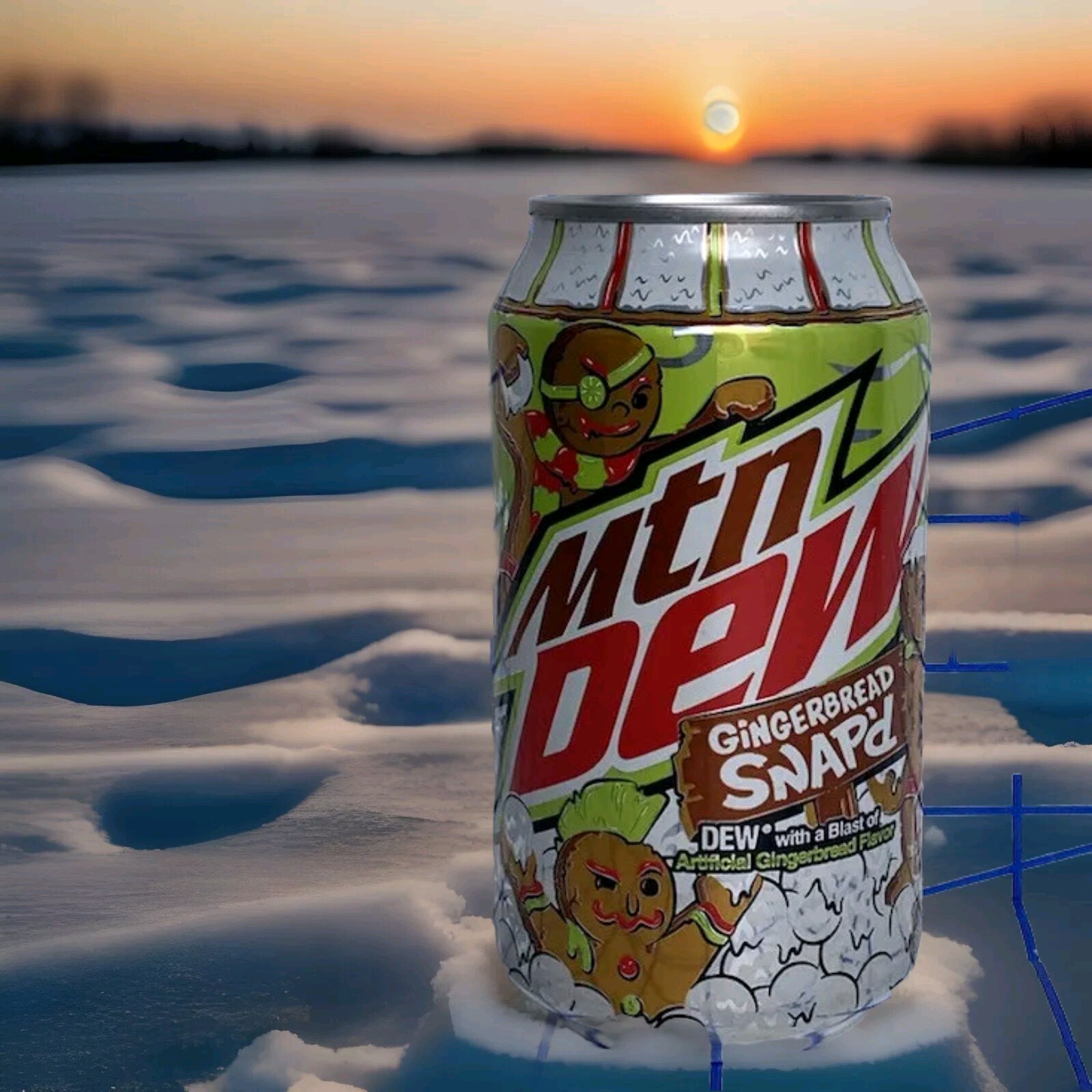 Expired Date Mt. Dew Ginger Snap'd 12oz Holiday 2021 Unopened Snapd Gingerbread
