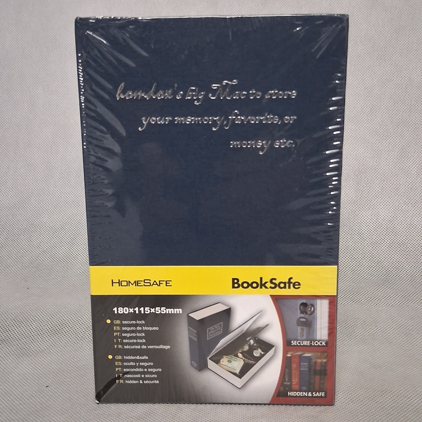 HomeSafe BookSafe Blue New 7" x 4.5" x 2" - 180 x 115 x 55 mm