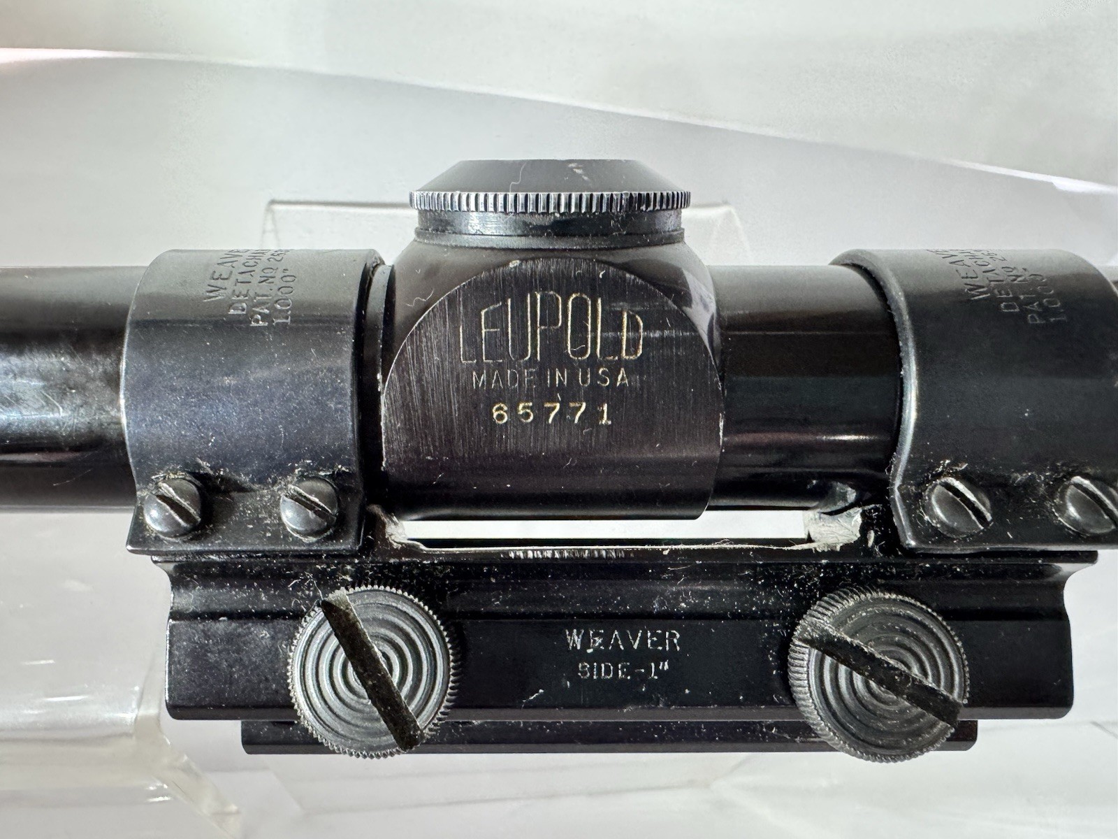 Vintage Leupold M7-4X Rifle Scope 1" USA S/N# 65771 With Weaver Rifle Mount