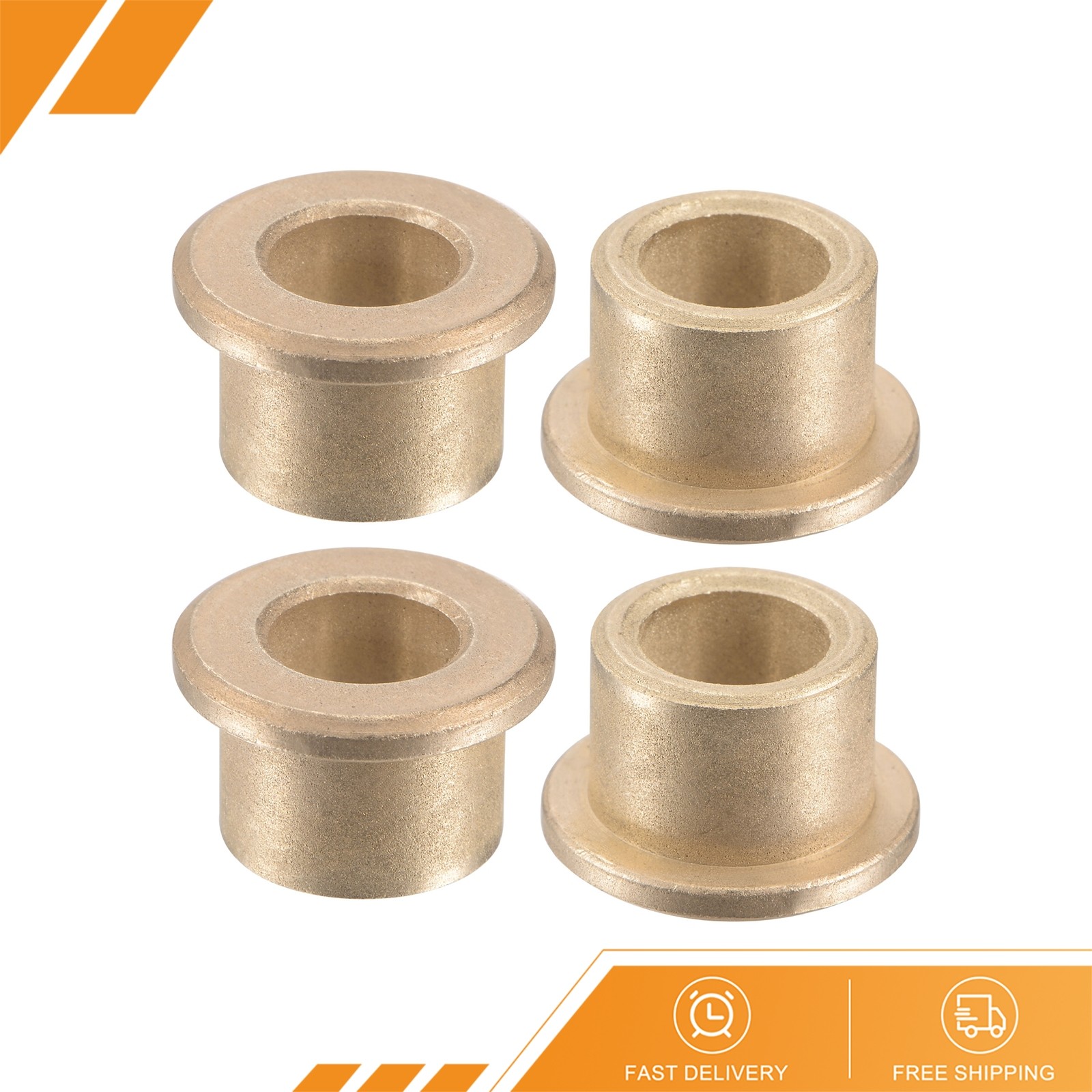 4pcs - Flange Sleeve Bearings 8x12x10mm Sintered Bronze Self-Lubricating Bushing