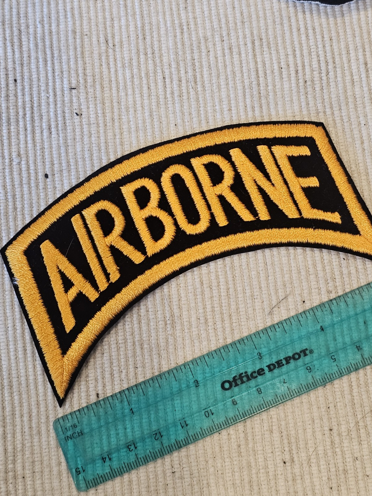 1970s 80s US Army Vietnam Cold War Era Gold Airborne 5 Inch Patch L@@K!!! b