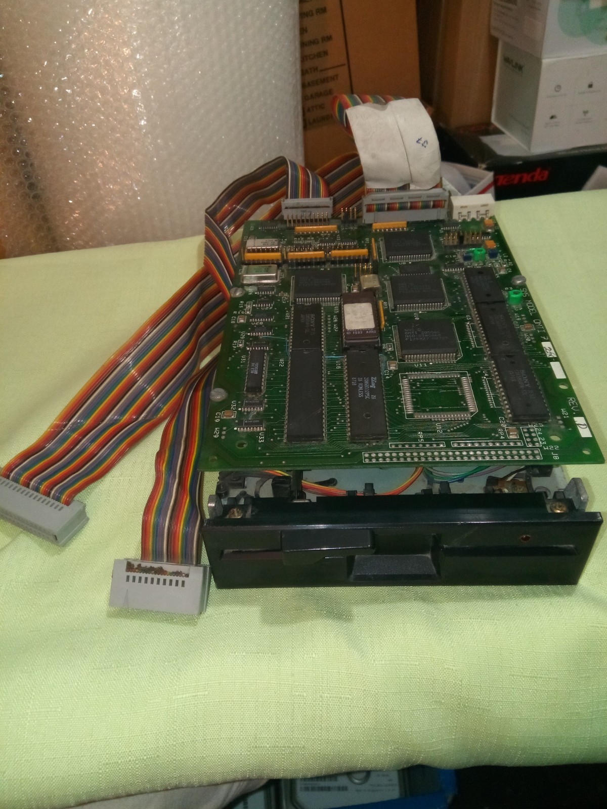 VINTAGE MITSUBISHI MF504B-312U FLOPPY DISK DRIVE WITH BOARD SMS OMTI 7250 RARE