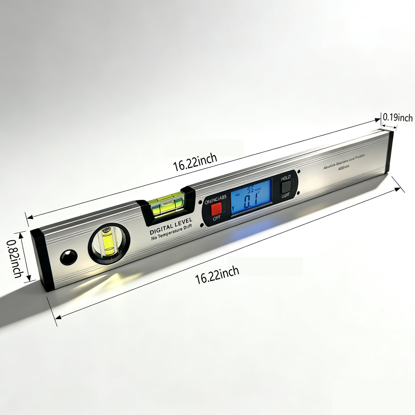 16.3 Inch Digital Level with Backlit LCD High-Precision Inclinometer (0.1° Ac...