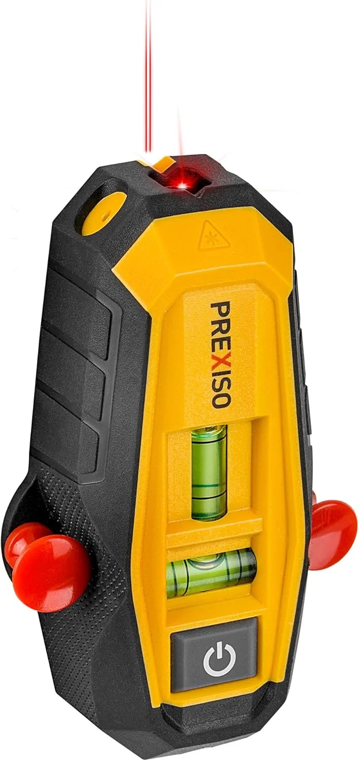 PREXISO 2-in-1 Line Laser Level with Magnetic Stud Finder, Compact Wood & Metal