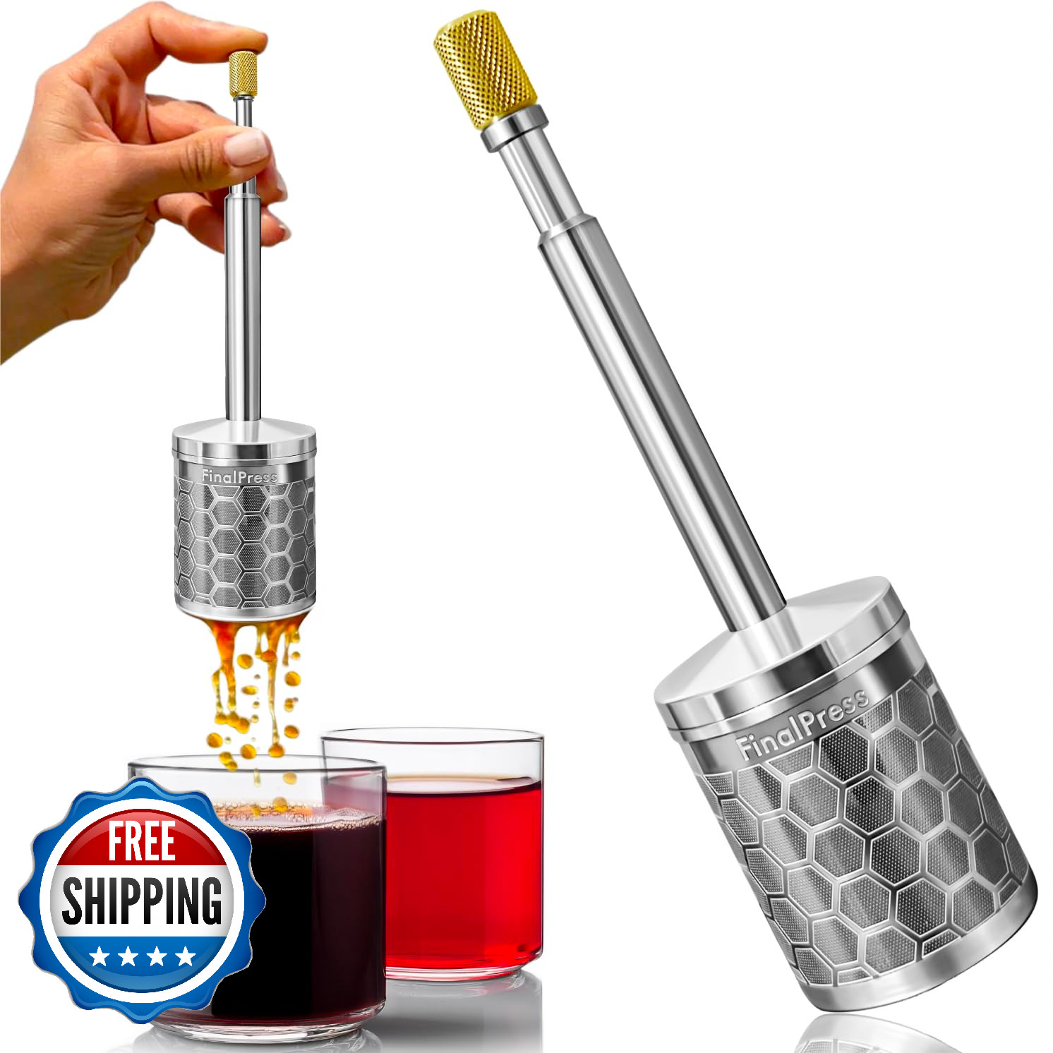 FinalPress Original Portable Coffee & Tea Maker - Stainless Steel Micro French P