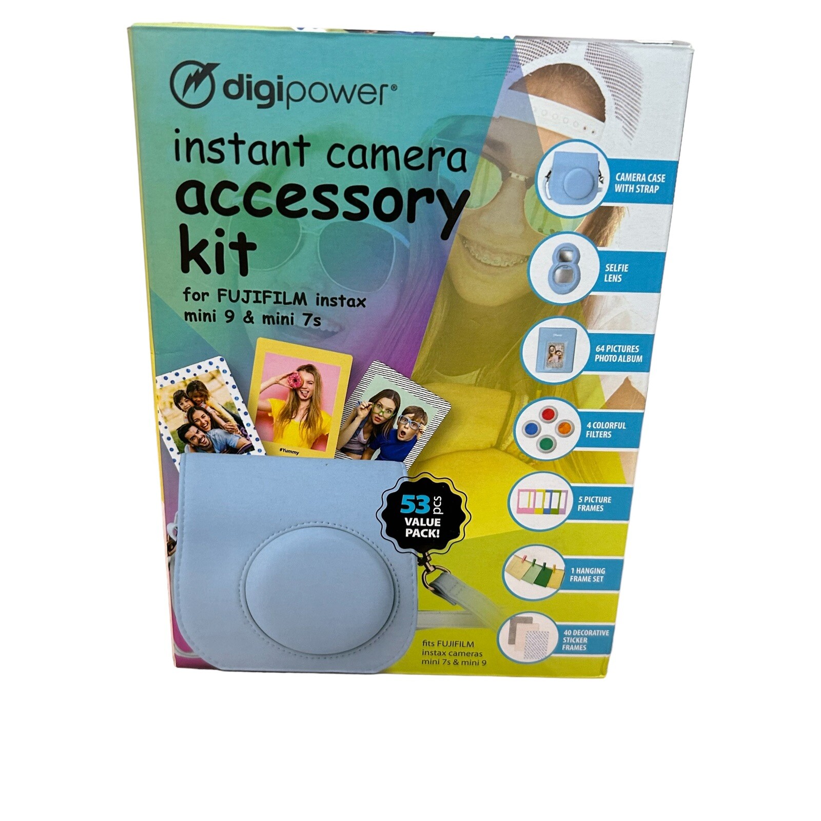 Digipower Instant Camera Accessory Kit, Baby Blue Case & More, New