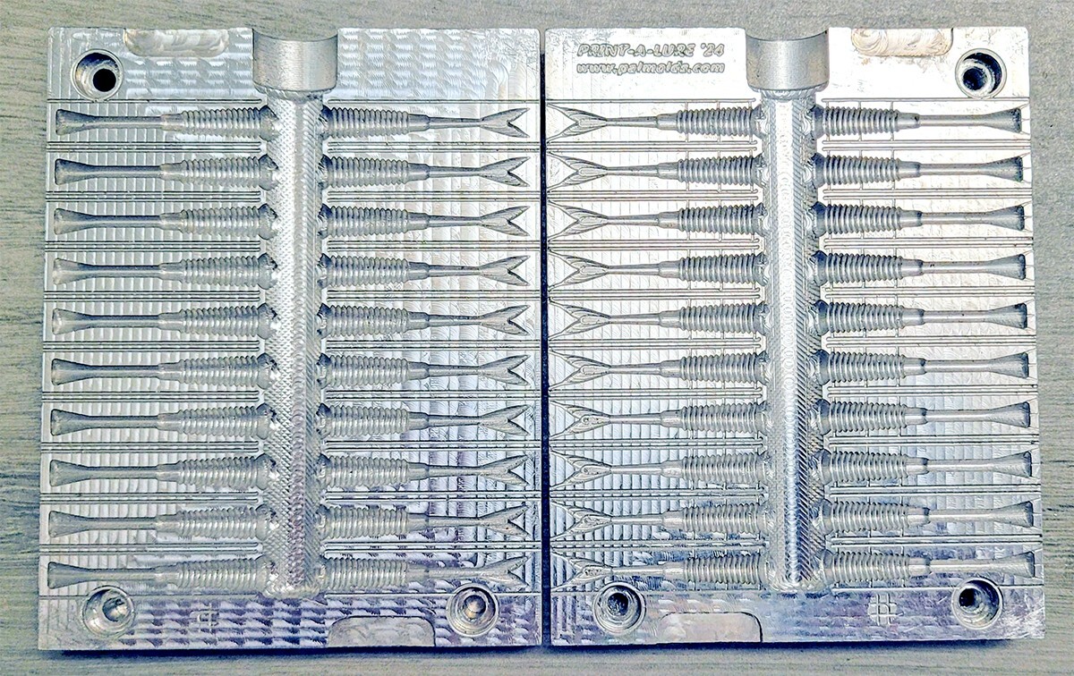 Aluminum fishing soft bait mold - 1.5" x 20 (10+10) cavities crappie bait mold