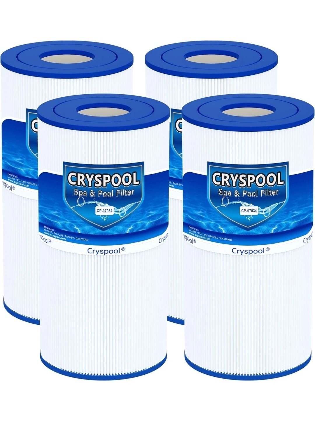 4 Pack Cryspool® 07034 Filter Compatible with CX470XRE, Swimclear C2020, PRC 50