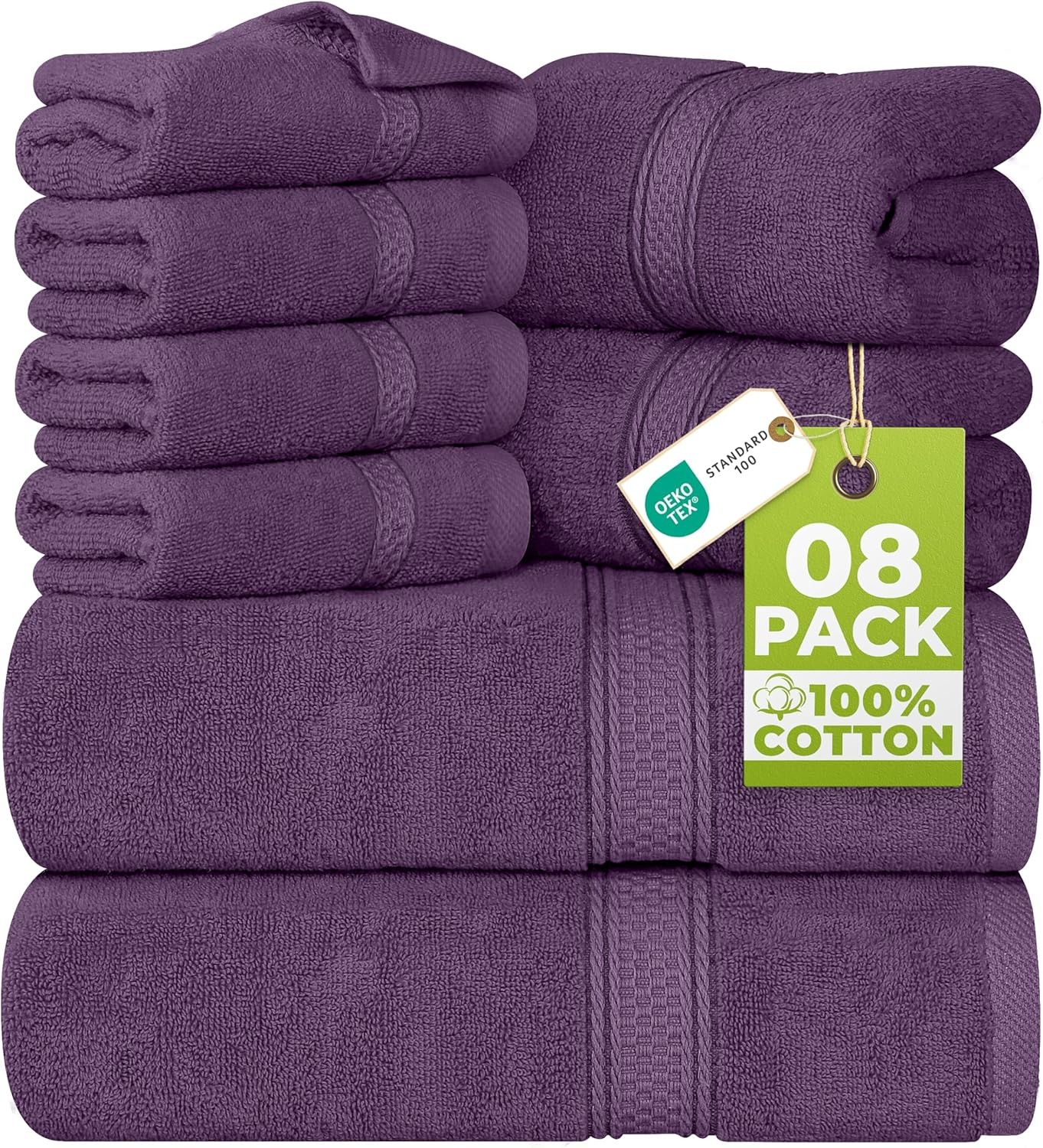 8 Piece Luxury Towel Set – Majestic Plush, Super Absorbent & Quicker-to-Dry
