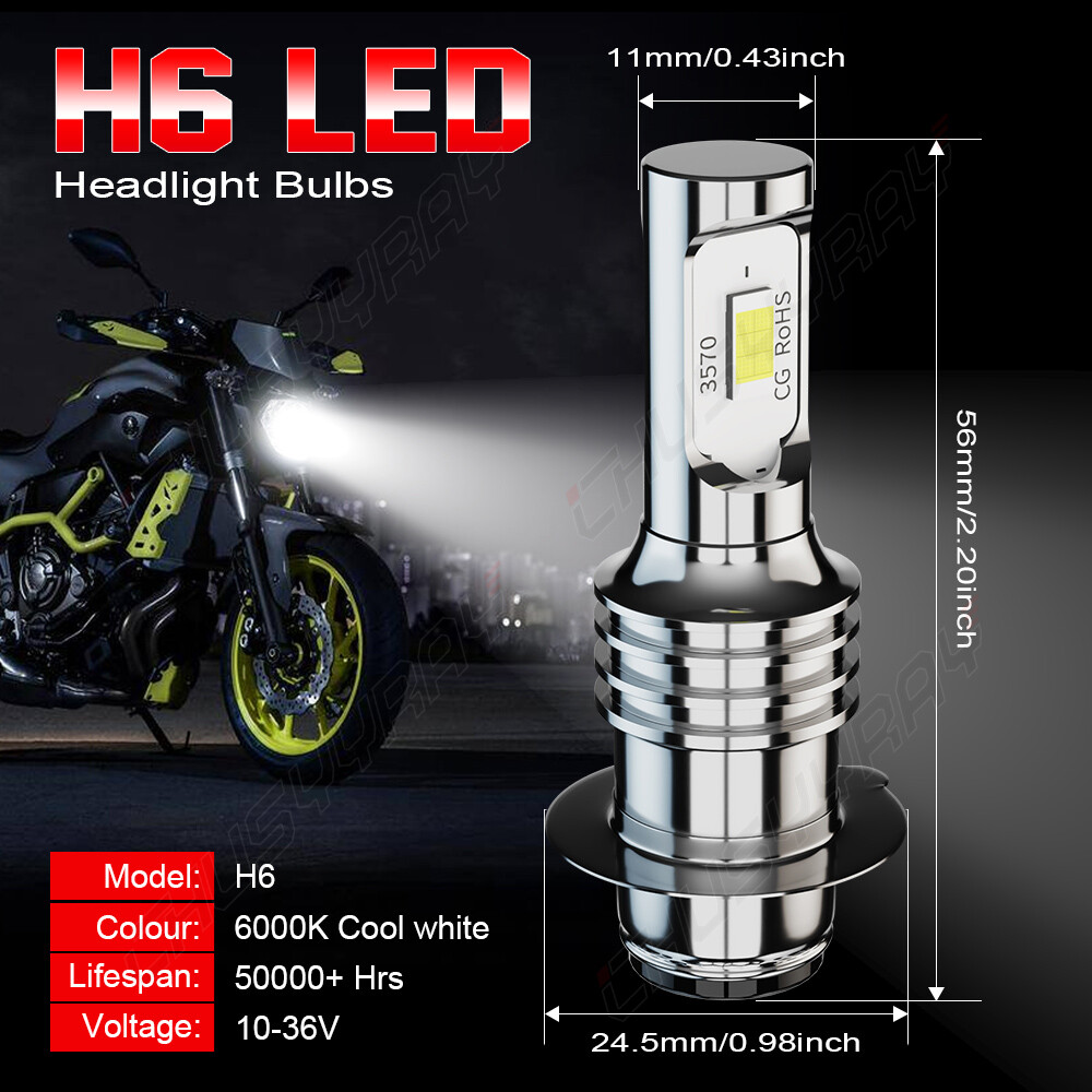 High Power HID LED Headlight Bulbs for Yamaha Raptor 660 2001-2005 Light Bulbs