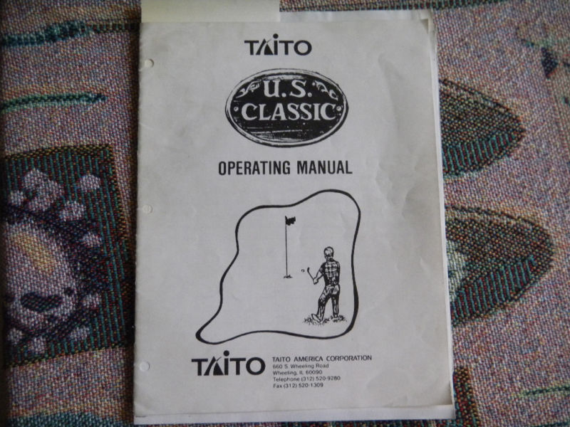 US CLASSIC  taito aracde video game  owners manual